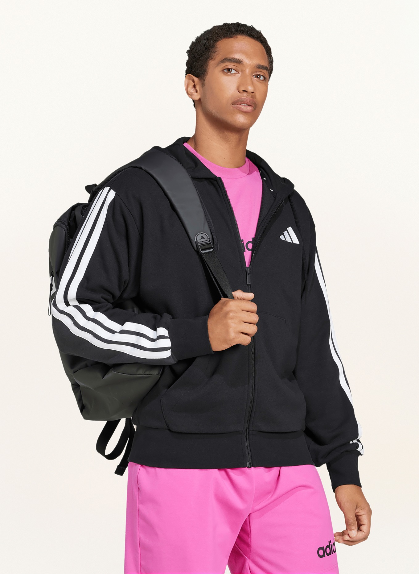 adidas Veste sweat ESSENTIALS: NOIR / BLANC