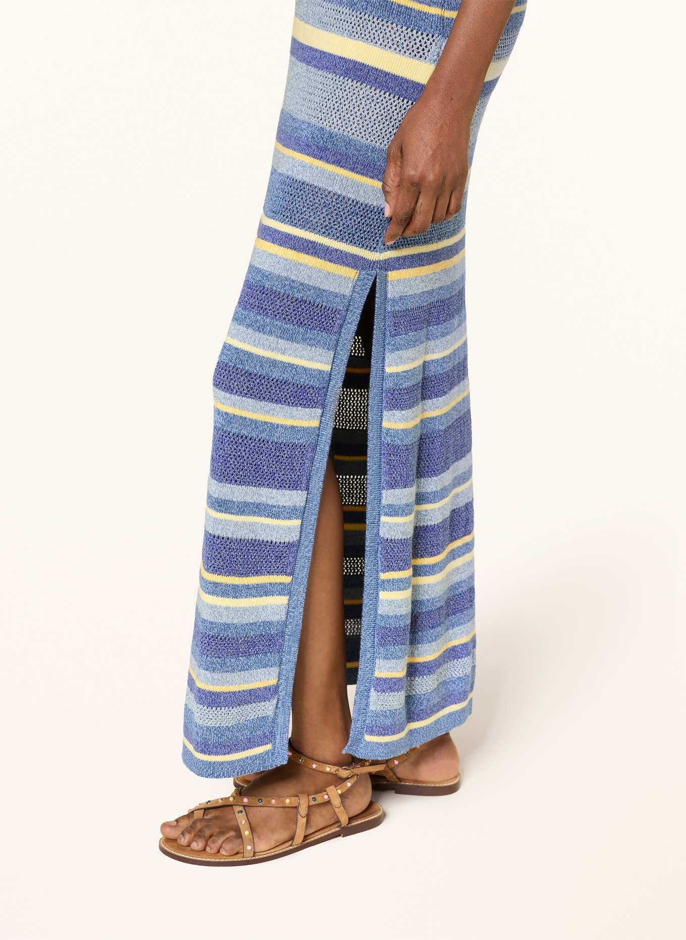 ba&sh Strickkleid TONNIE: BLAU / GELB