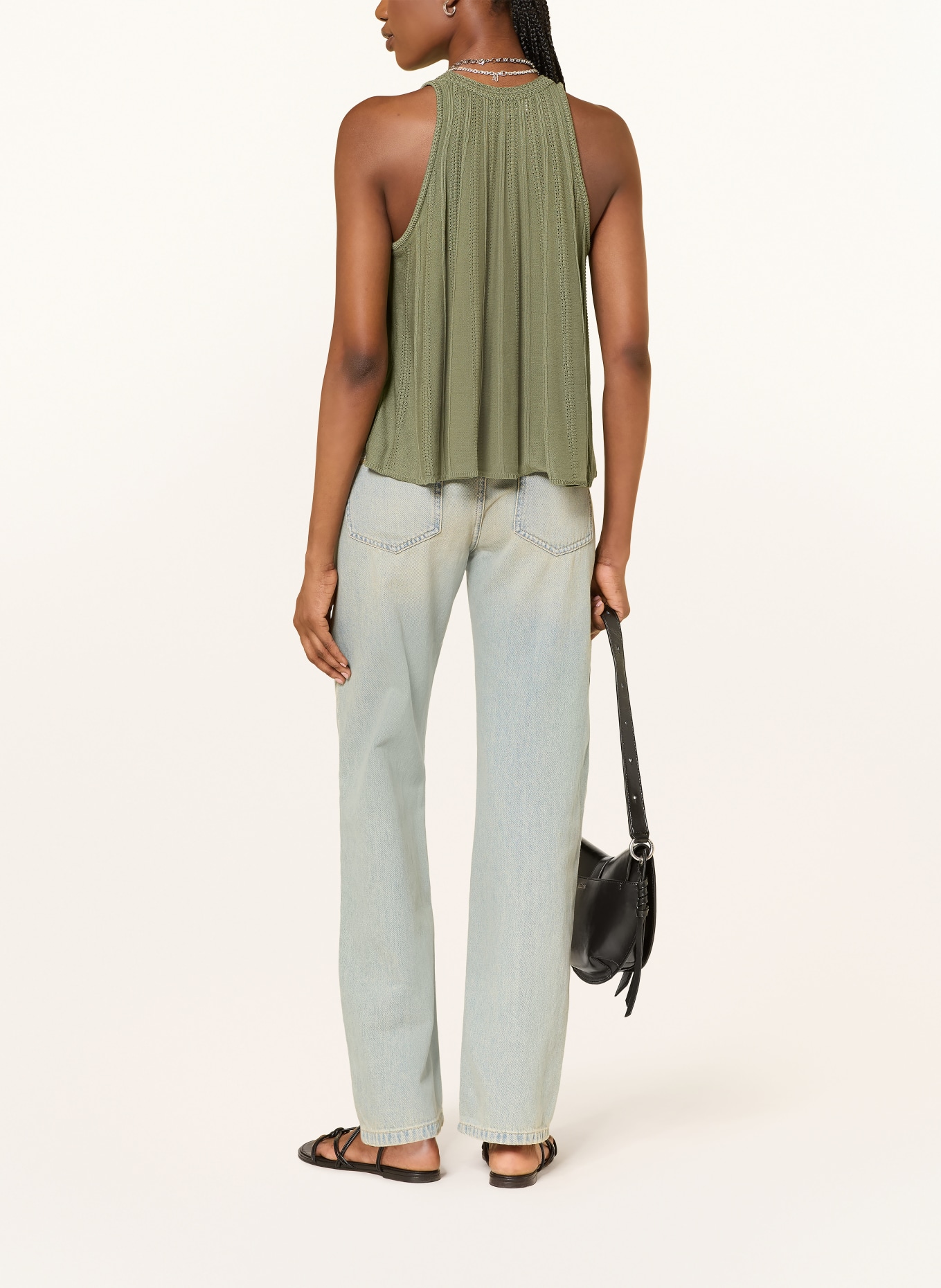 ba&sh Stricktop SERRES: KHAKI