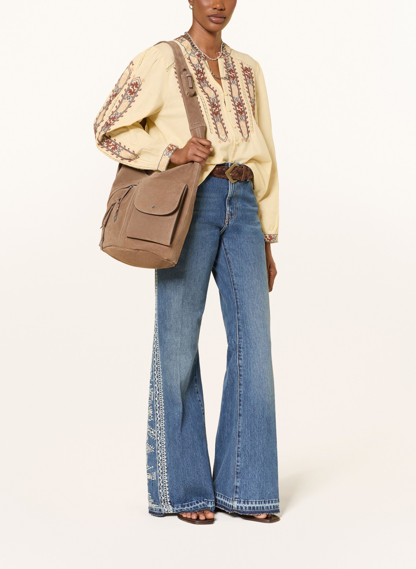 ba&sh Taška přes rameno YOUYOU LARGE: SVĚTLE HNĚDÁ