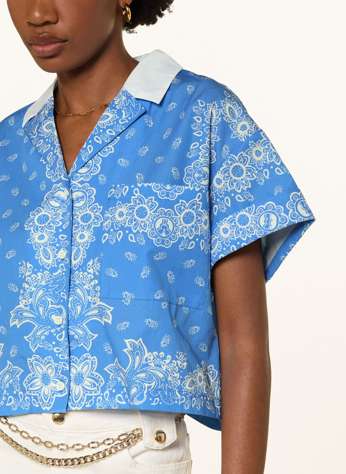 maje bluzka: NIEBIESKI / BIAŁY