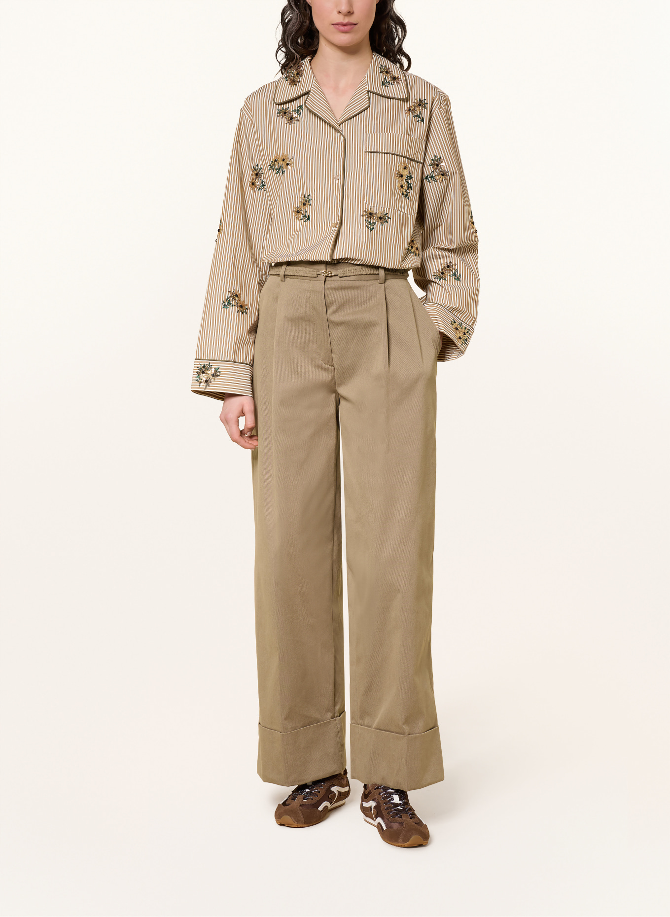 SANDRO Spodnie: BEŻOWY