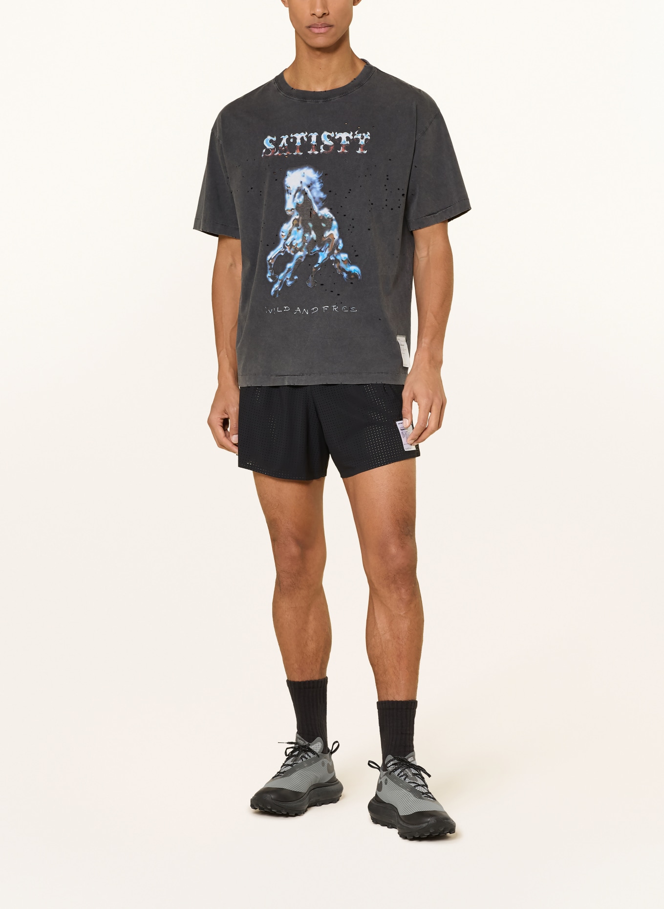 SATISFY 2-in-1-Laufshorts SPACE-O™: SCHWARZ