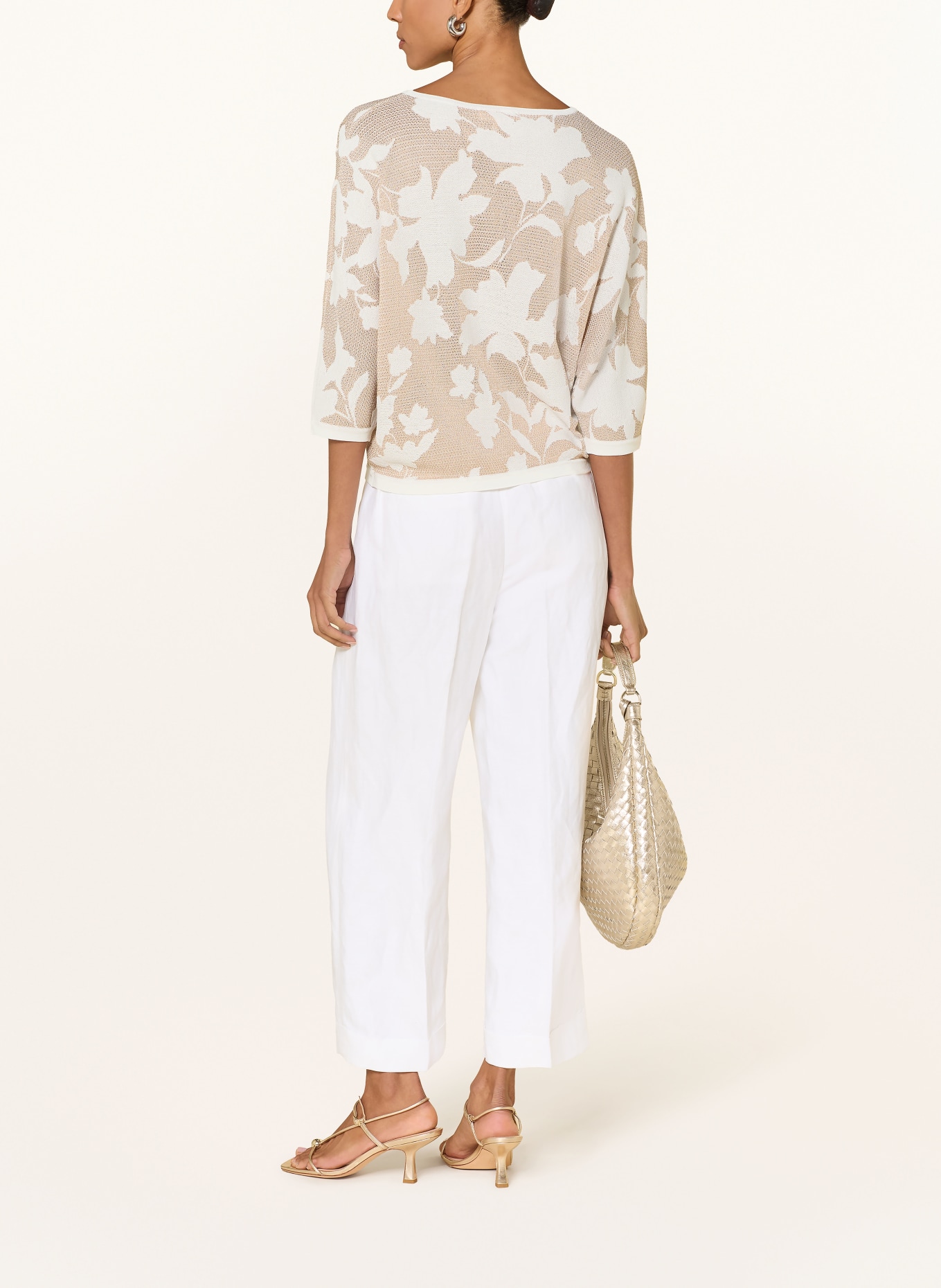 Phase Eight Blouse ANAIS met glinsterend garen: WIT / GOUD