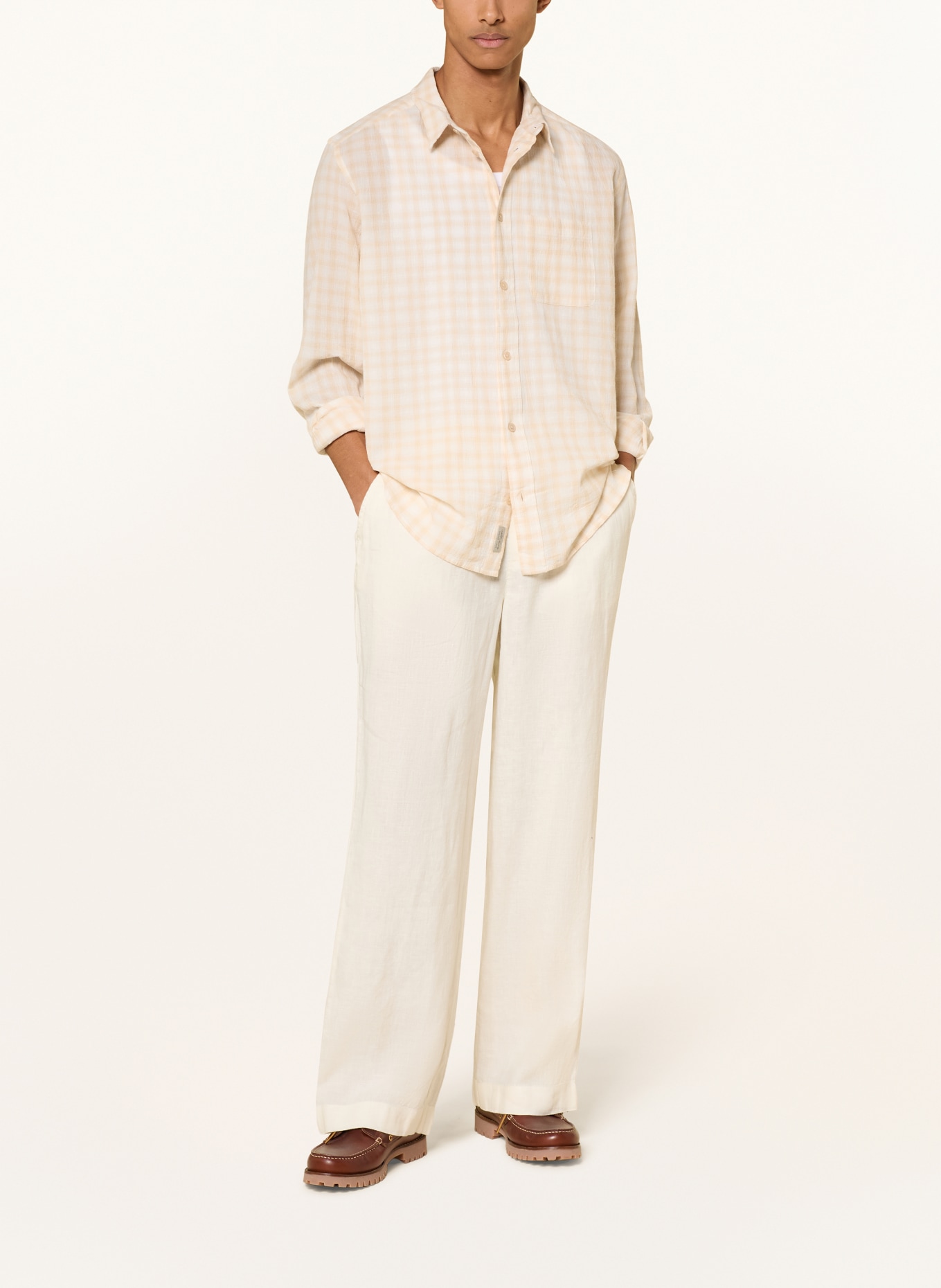 ALLSAINTS Overhemd TOYA Oversized Fit: BEIGE / WIT