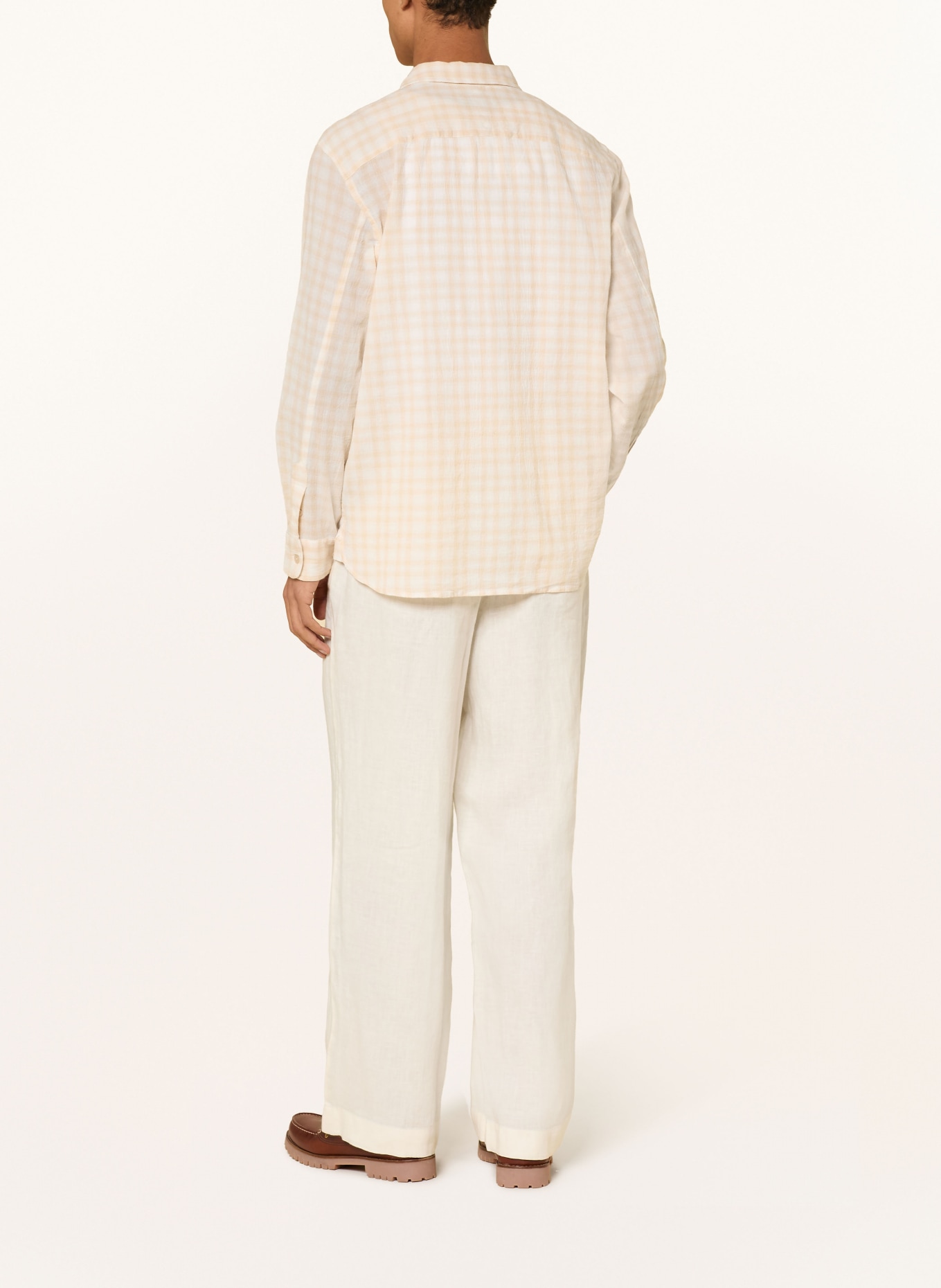 ALLSAINTS Linnen broek SHARP Straight Fit: CRÈME