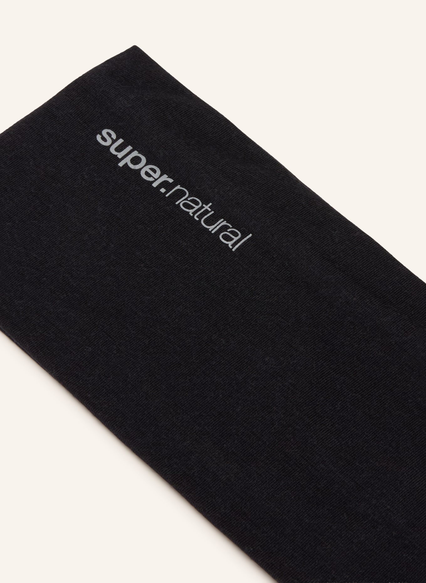 super.natural Hoofdband WANDERLUST met merinowol: ZWART / LICHTGRIJS