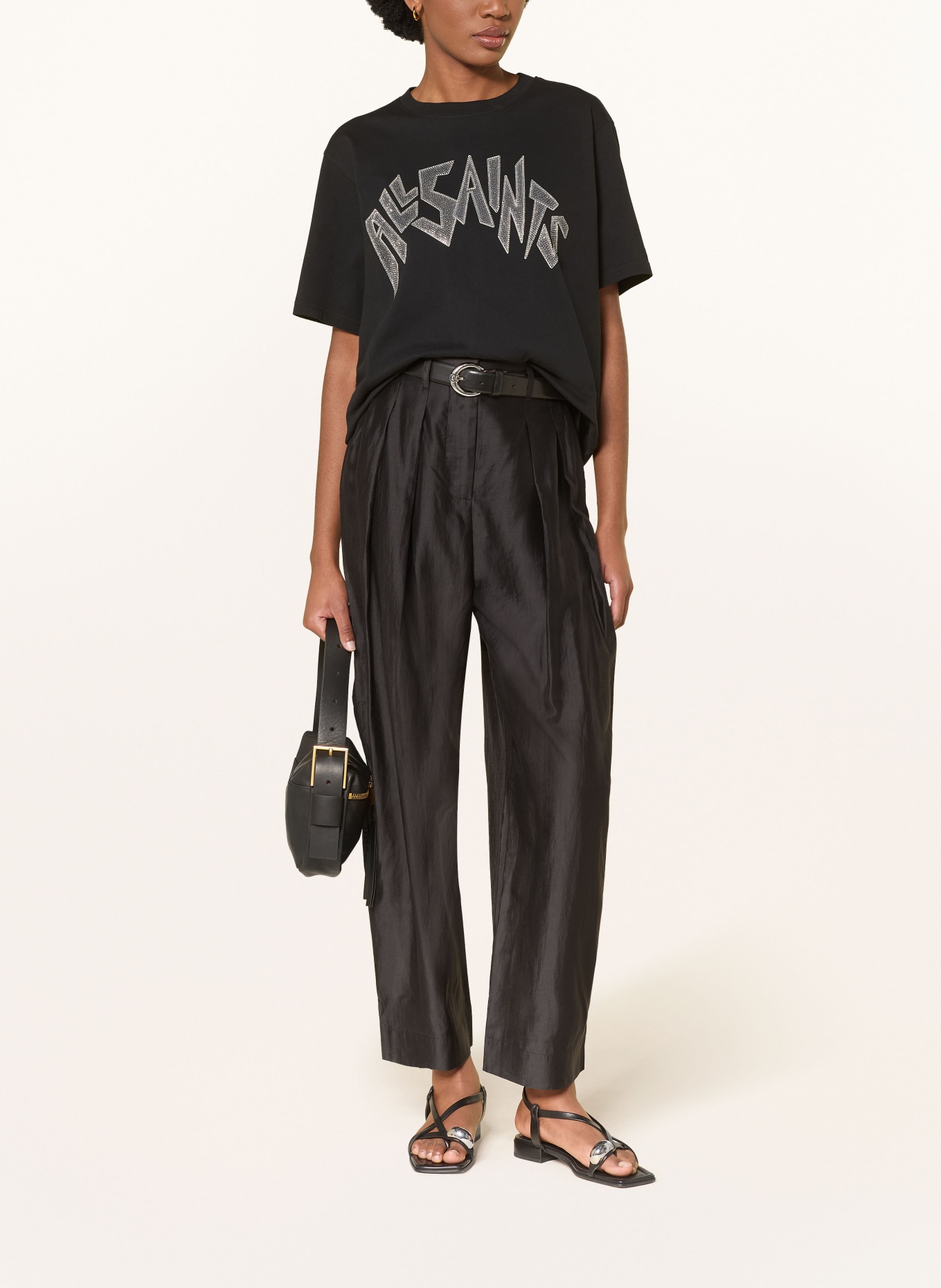 ALLSAINTS Spodnie BECCA: CZARNY