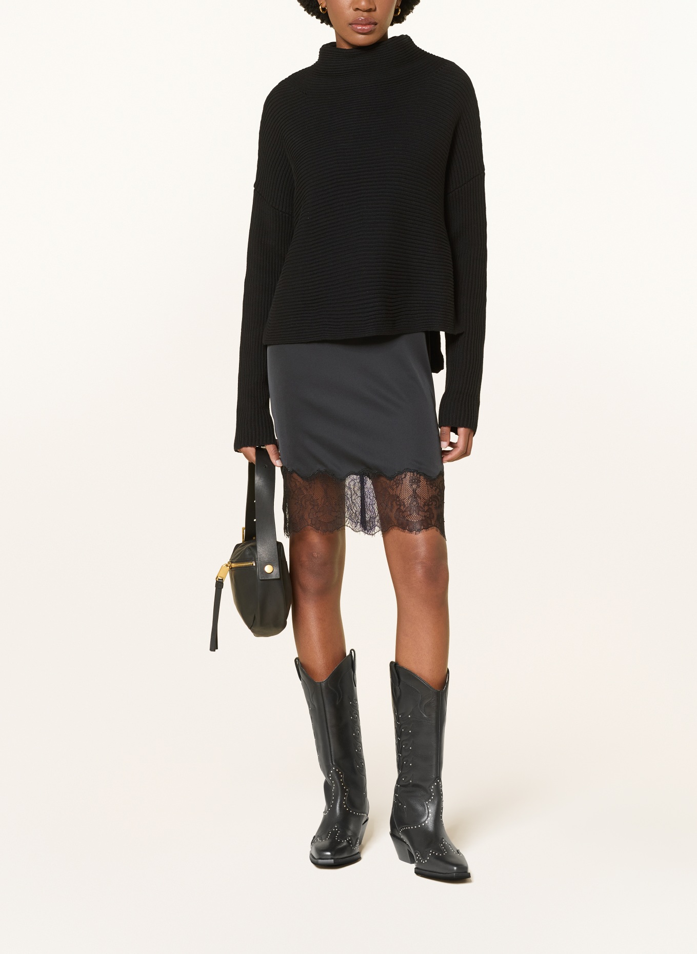 ALLSAINTS Zestaw ELOISE: sukienka i sweter: CZARNY