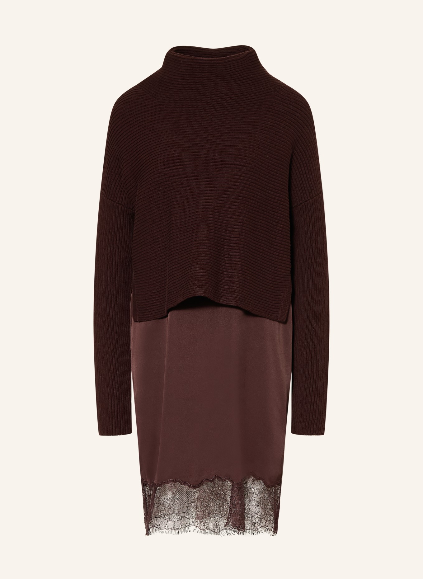 ALLSAINTS Zestaw ELOISE: sukienka i sweter: CIEMNOCZERWONY