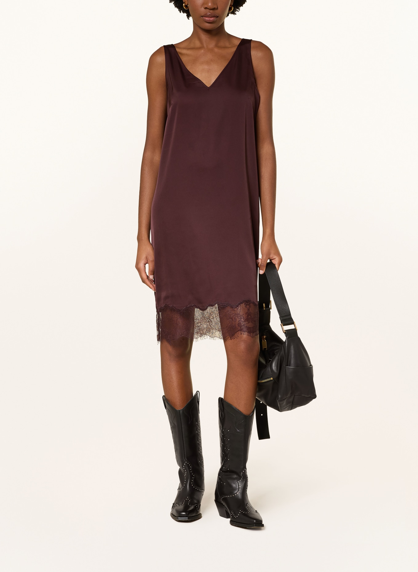 ALLSAINTS Zestaw ELOISE: sukienka i sweter: CIEMNOCZERWONY