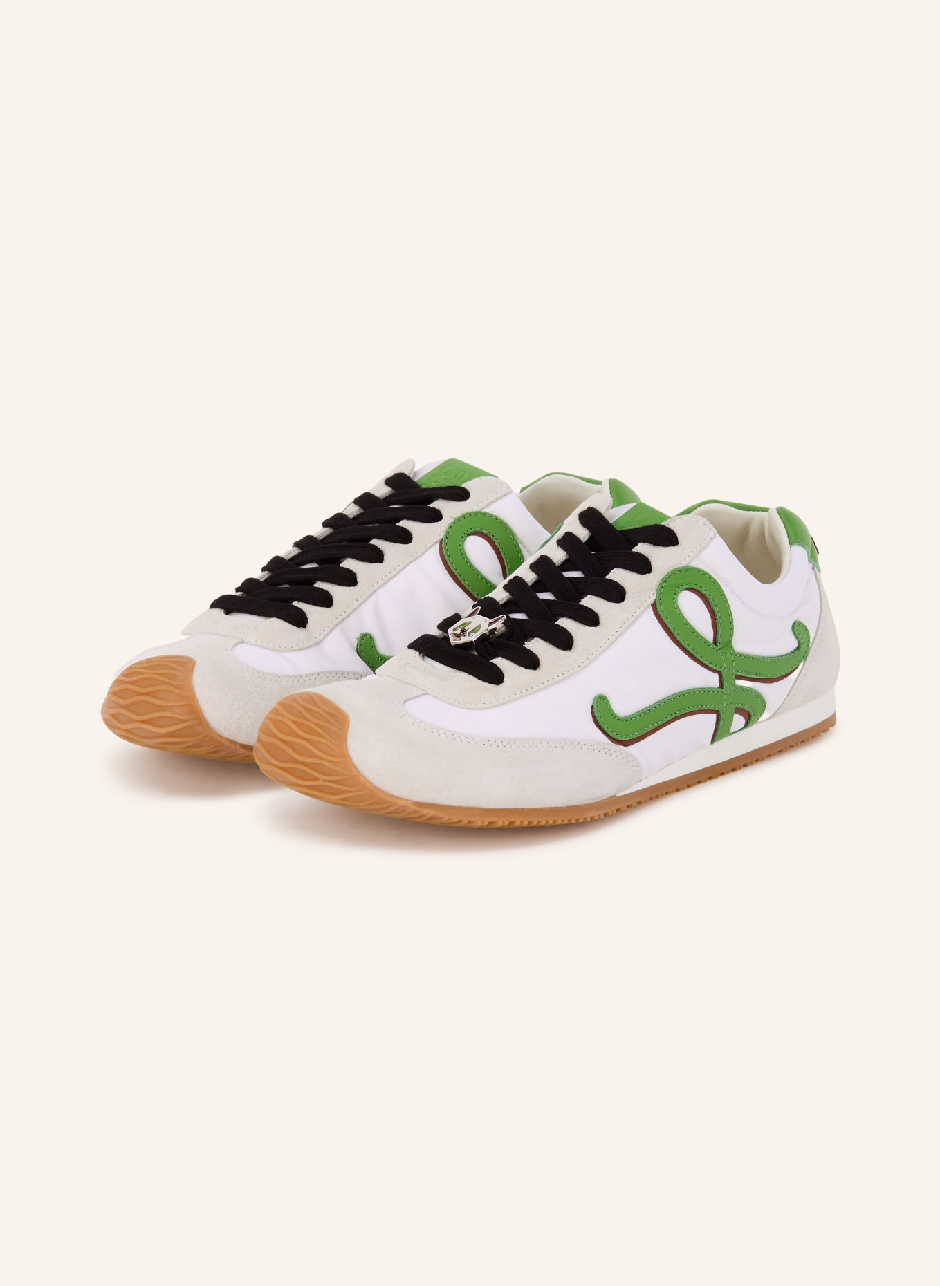 LOEWE Sneaker BALLET RUNNER 2.0: WIT / LICHTGRIJS / GROEN