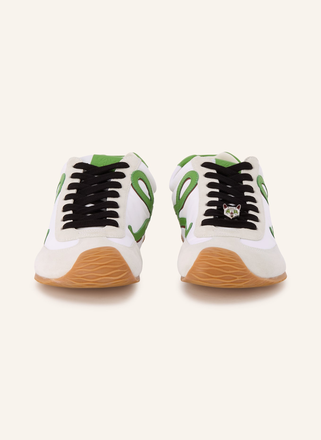 LOEWE Sneaker BALLET RUNNER 2.0: WIT / LICHTGRIJS / GROEN