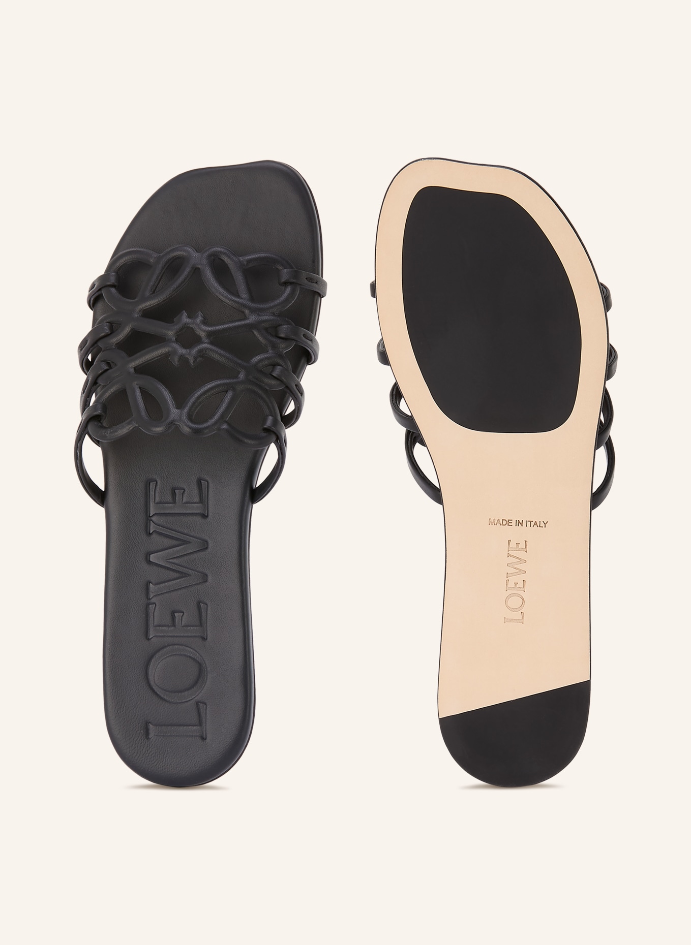 LOEWE Slippers PETAL ANAGRAM: ZWART