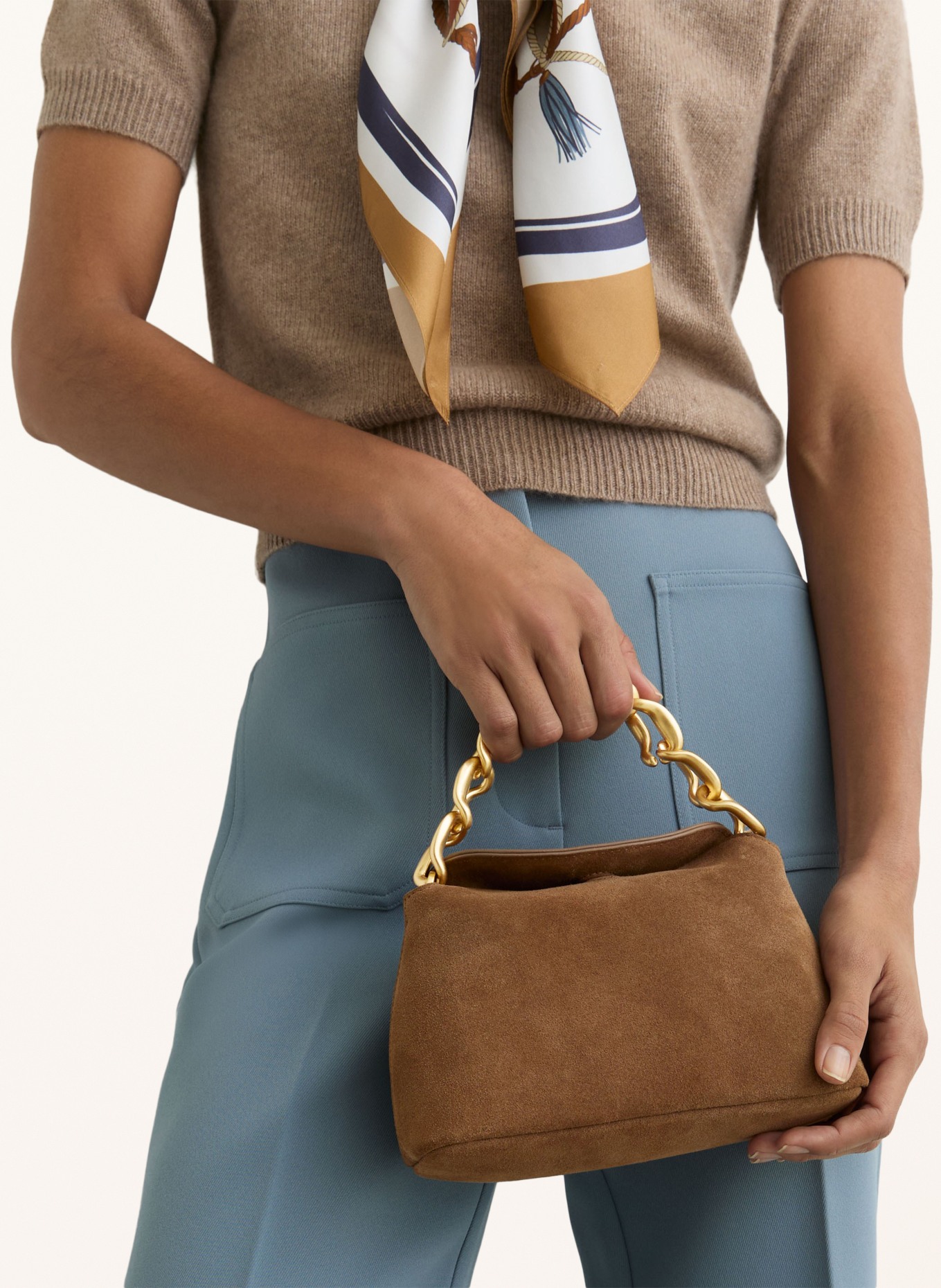 REISS Torebka PEONY: BRĄZOWY / ZŁOTY