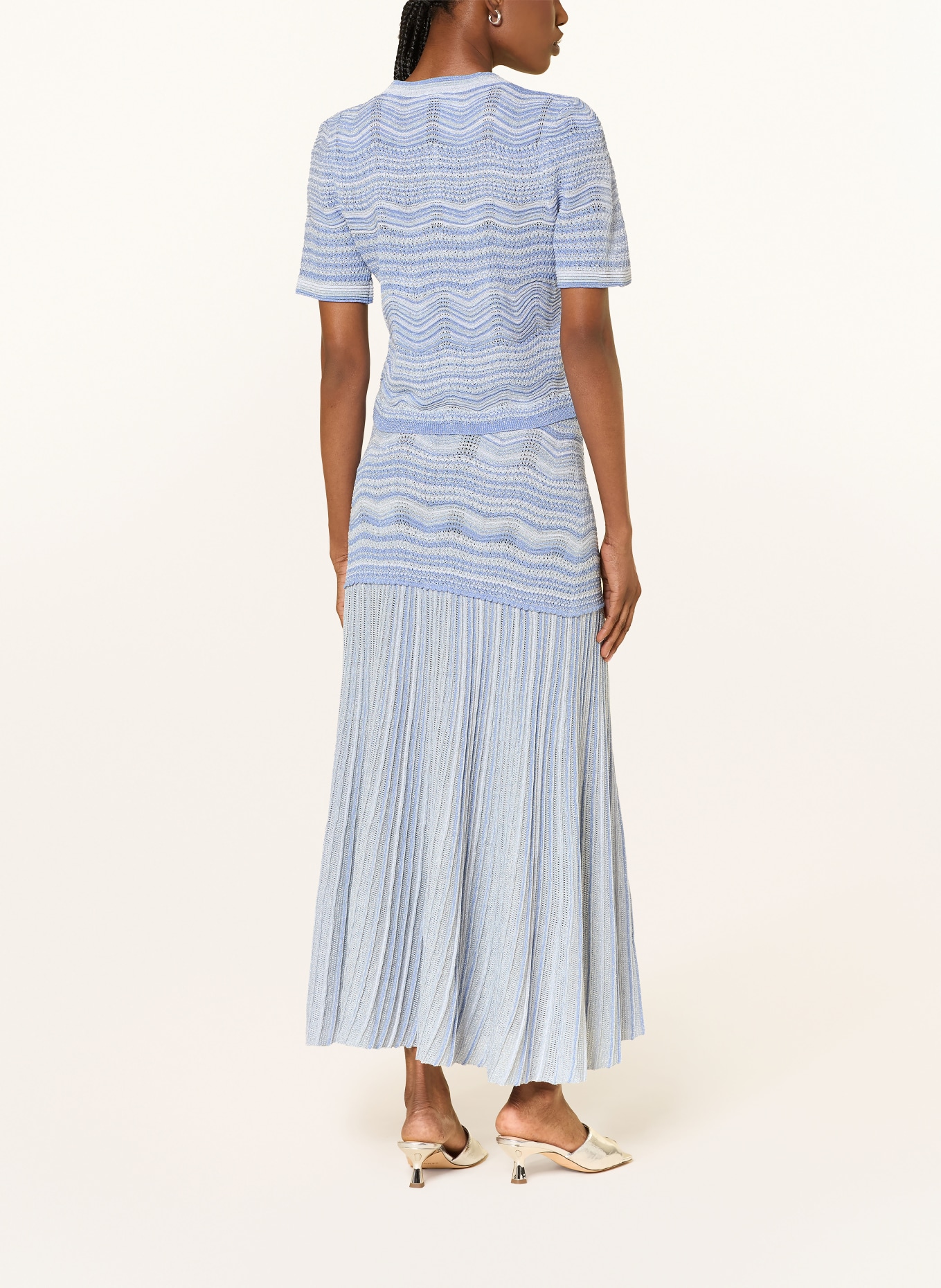 SANDRO Strickjacke mit Glitzergarn: HELLBLAU / BLAU