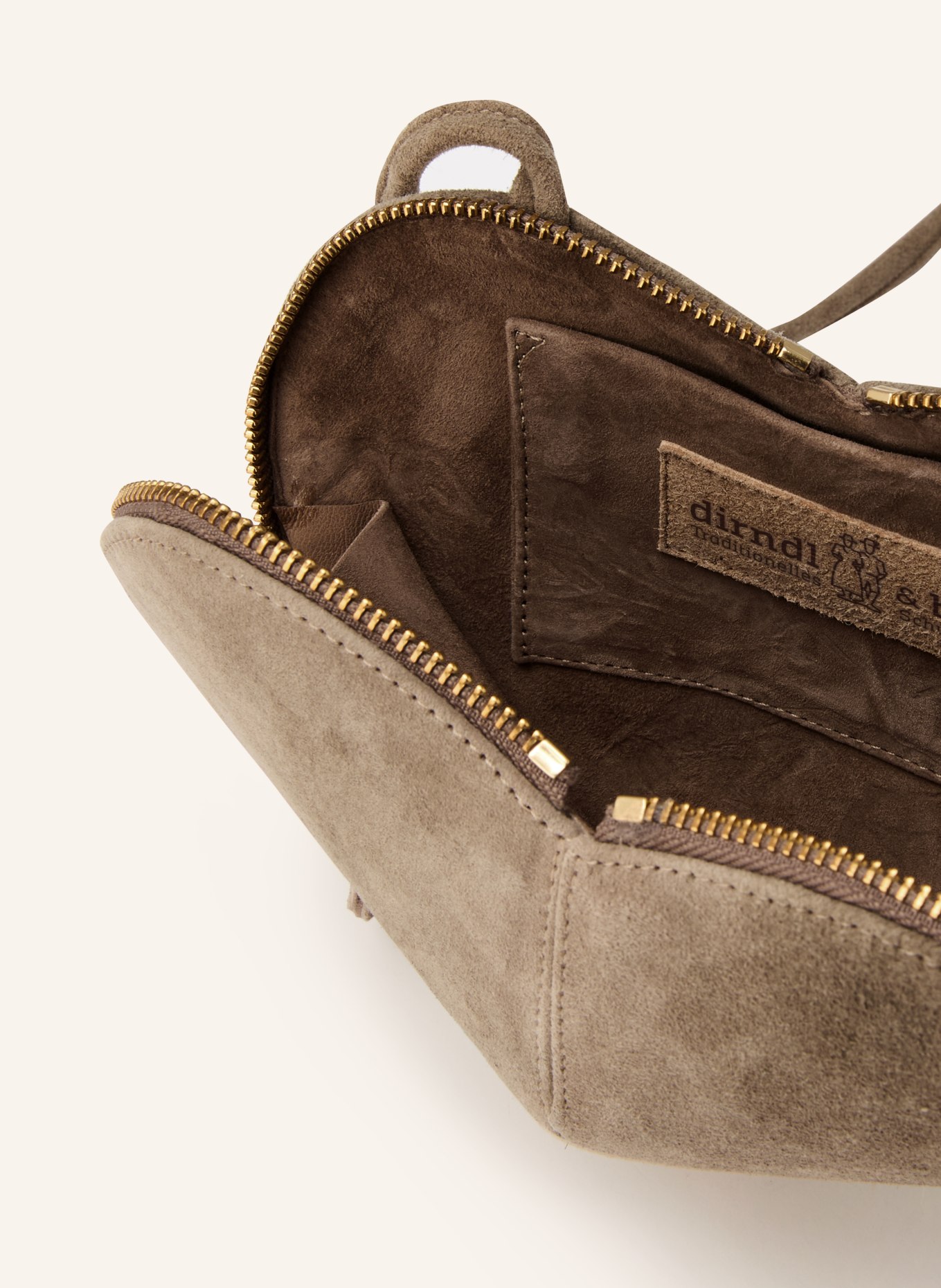 Dirndl & Bua Schoudertas AGNES: TAUPE / GOUD