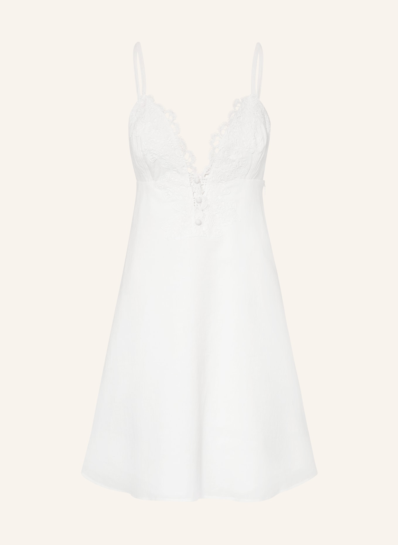 CLAUDIE PIERLOT Kleid mit Leinen und Spitze: WEISS