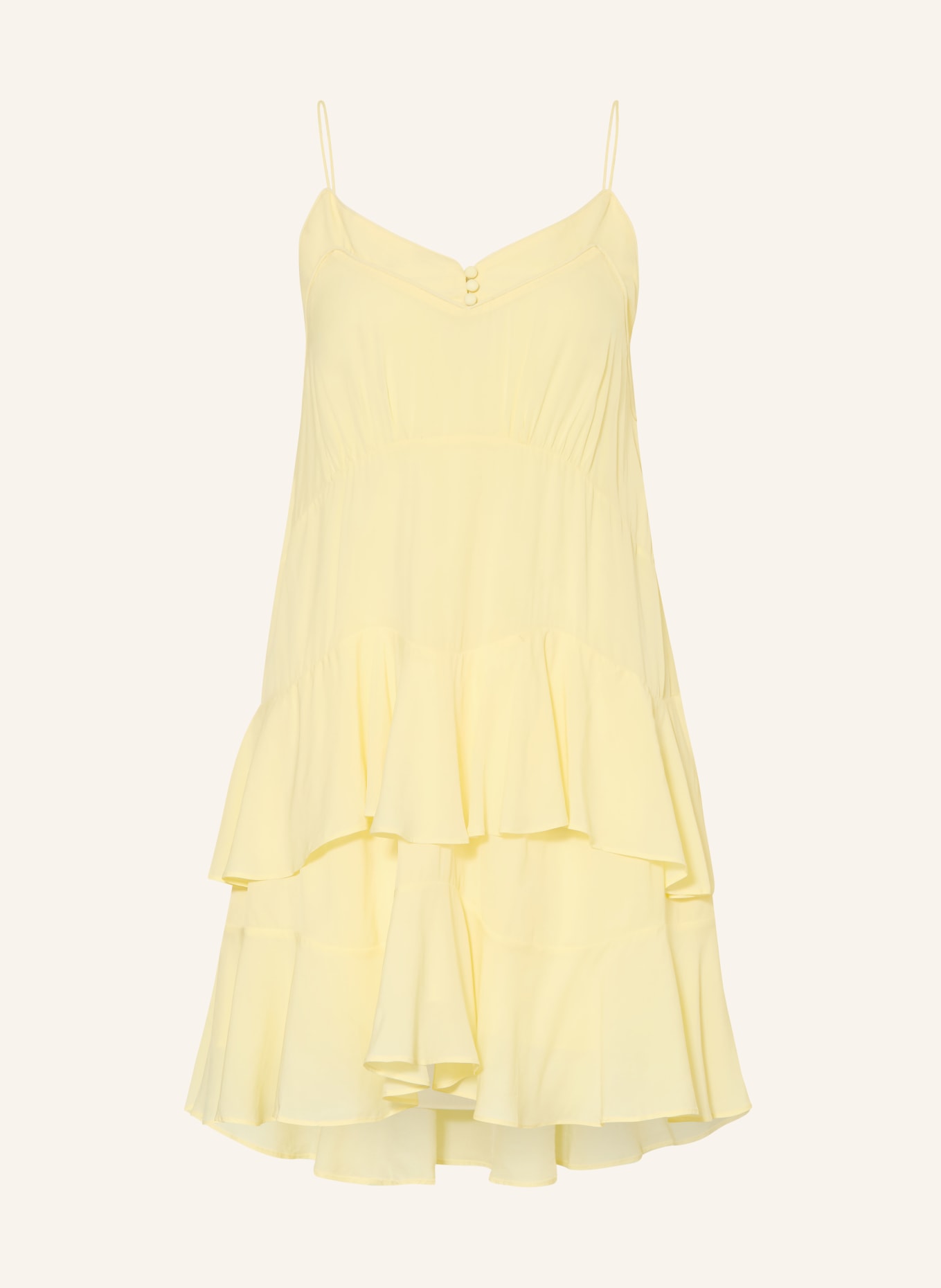 ba&sh Kleid BILONA mit Volants: HELLGELB