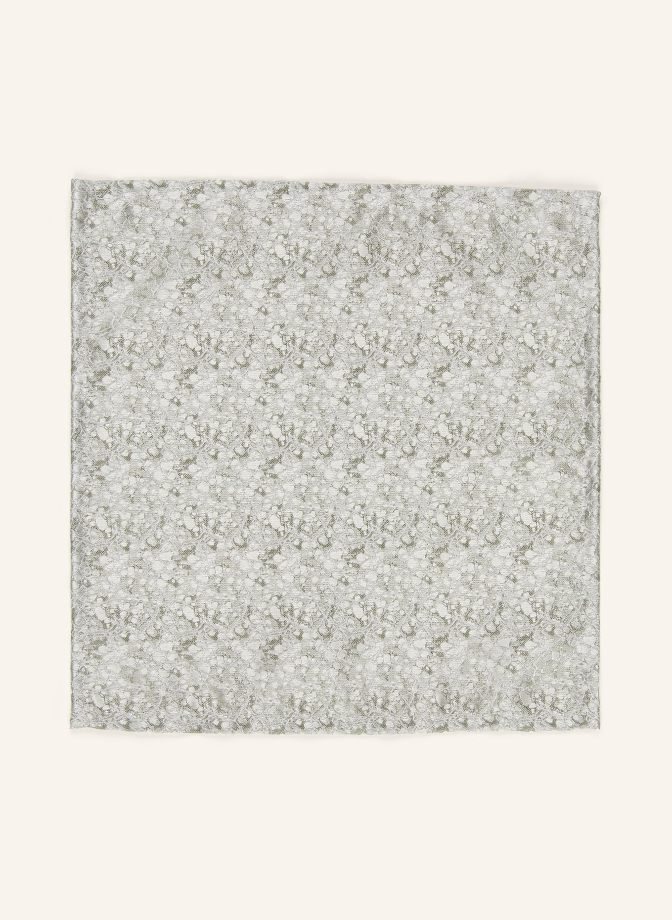 WILVORST Set: Krawatte und Einstecktuch: GRÜN / SILBER