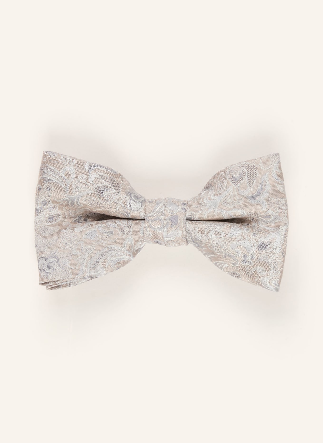 WILVORST Set: Bow tie and pocket square: BEIGE / GRAY