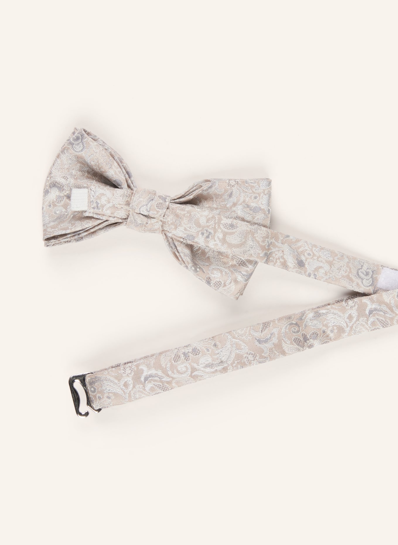 WILVORST Set: Bow tie and pocket square: BEIGE / GRAY