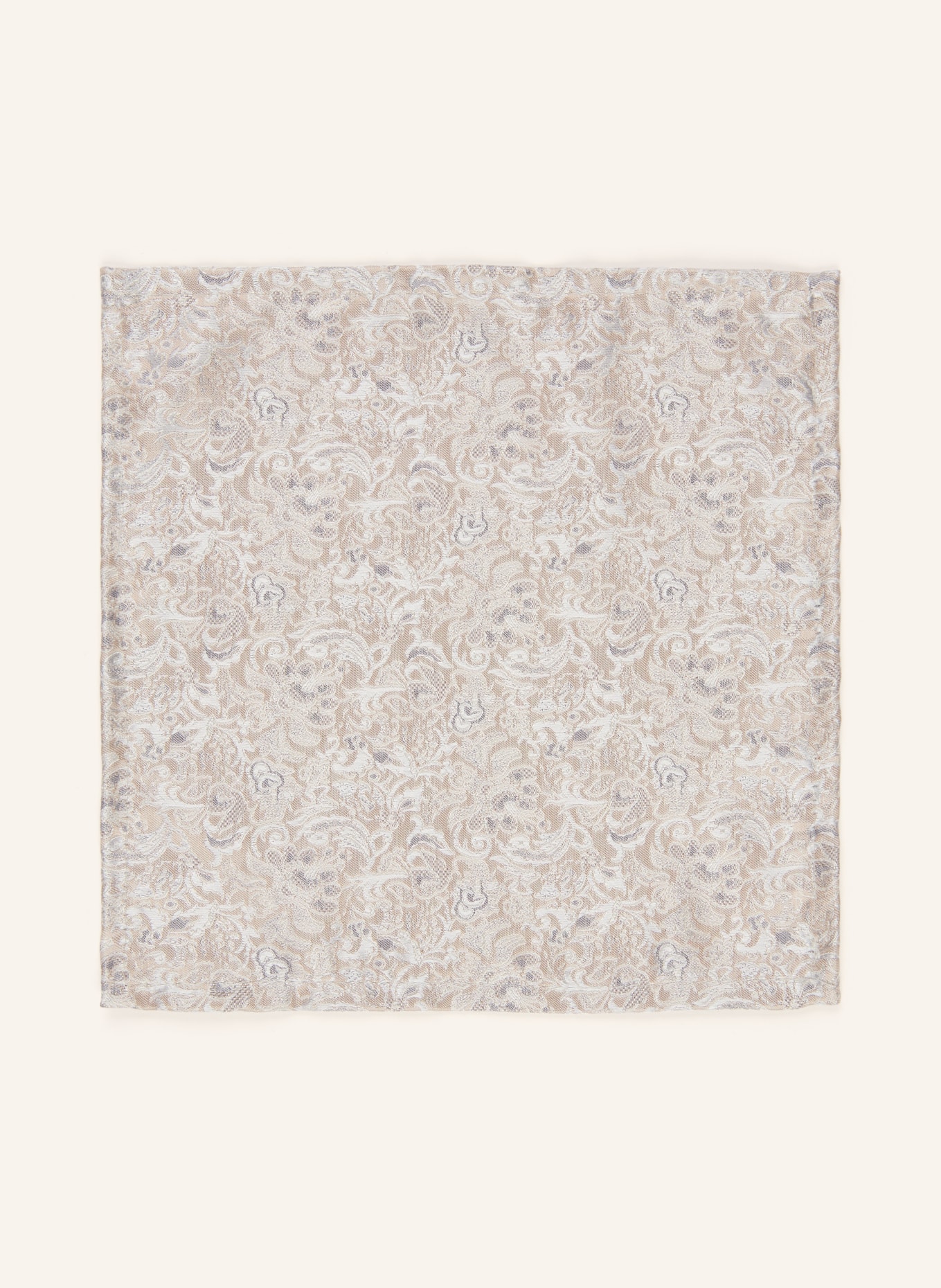 WILVORST Set: Bow tie and pocket square: BEIGE / GRAY