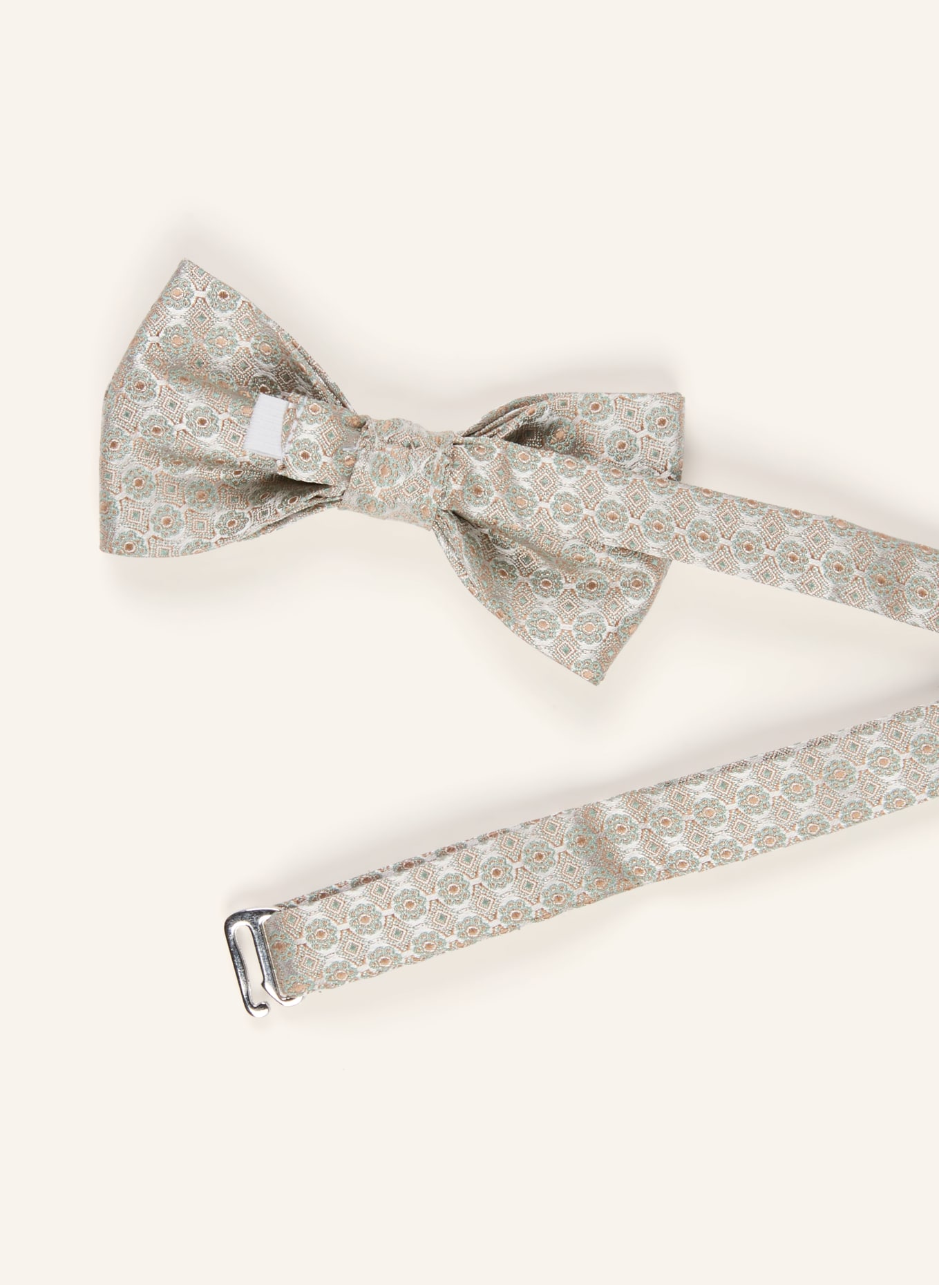 WILVORST Sada: motýlek a kapesník: BÉŽOVÁ / KRÉMOVÁ / MÁTOVÁ