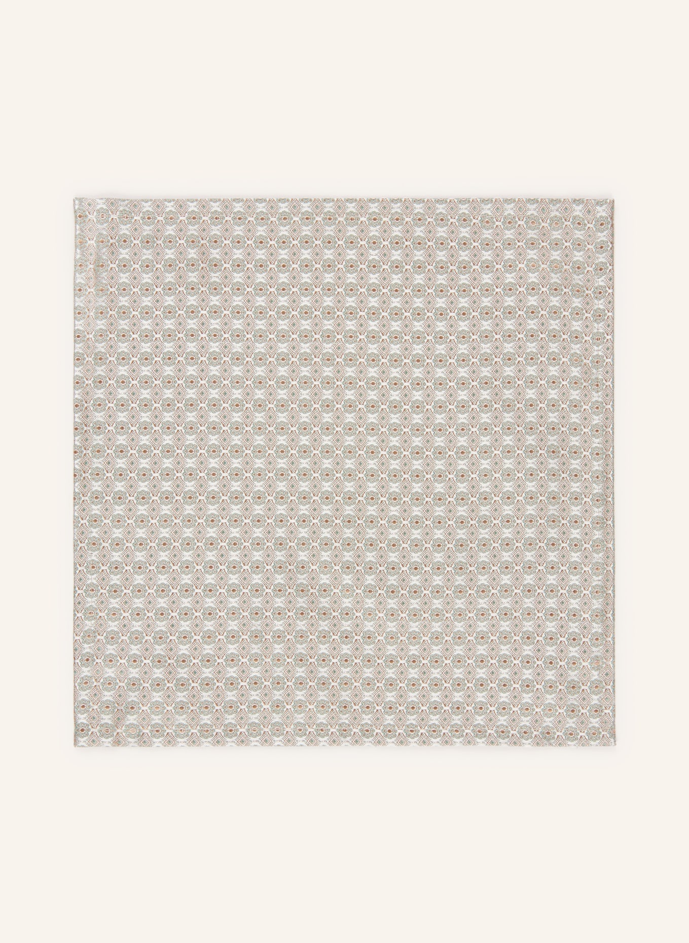 WILVORST Set: Krawatte und Einstecktuch: BEIGE / MINT