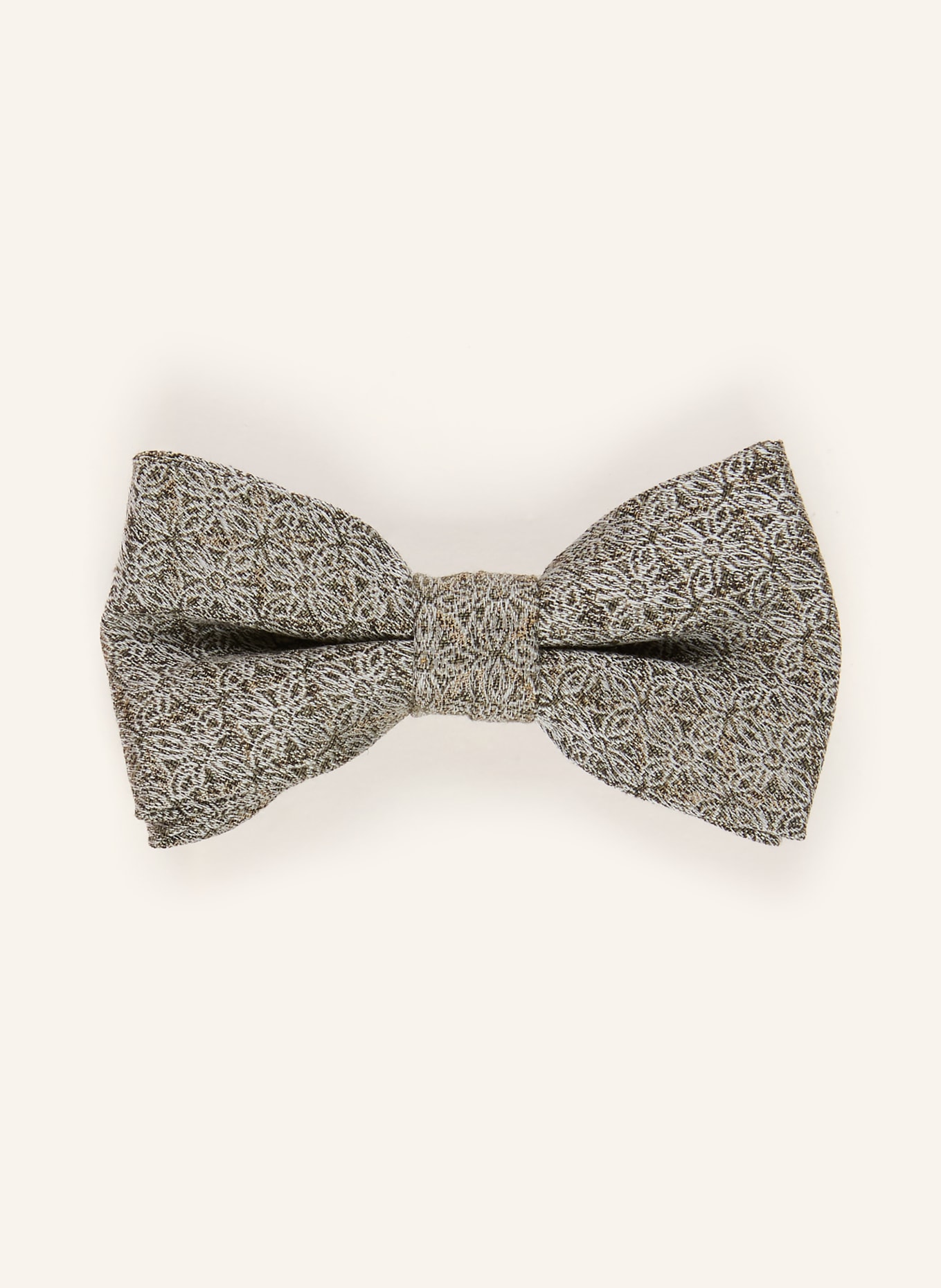 WILVORST Set: Bow tie and pocket square: KHAKI / WHITE