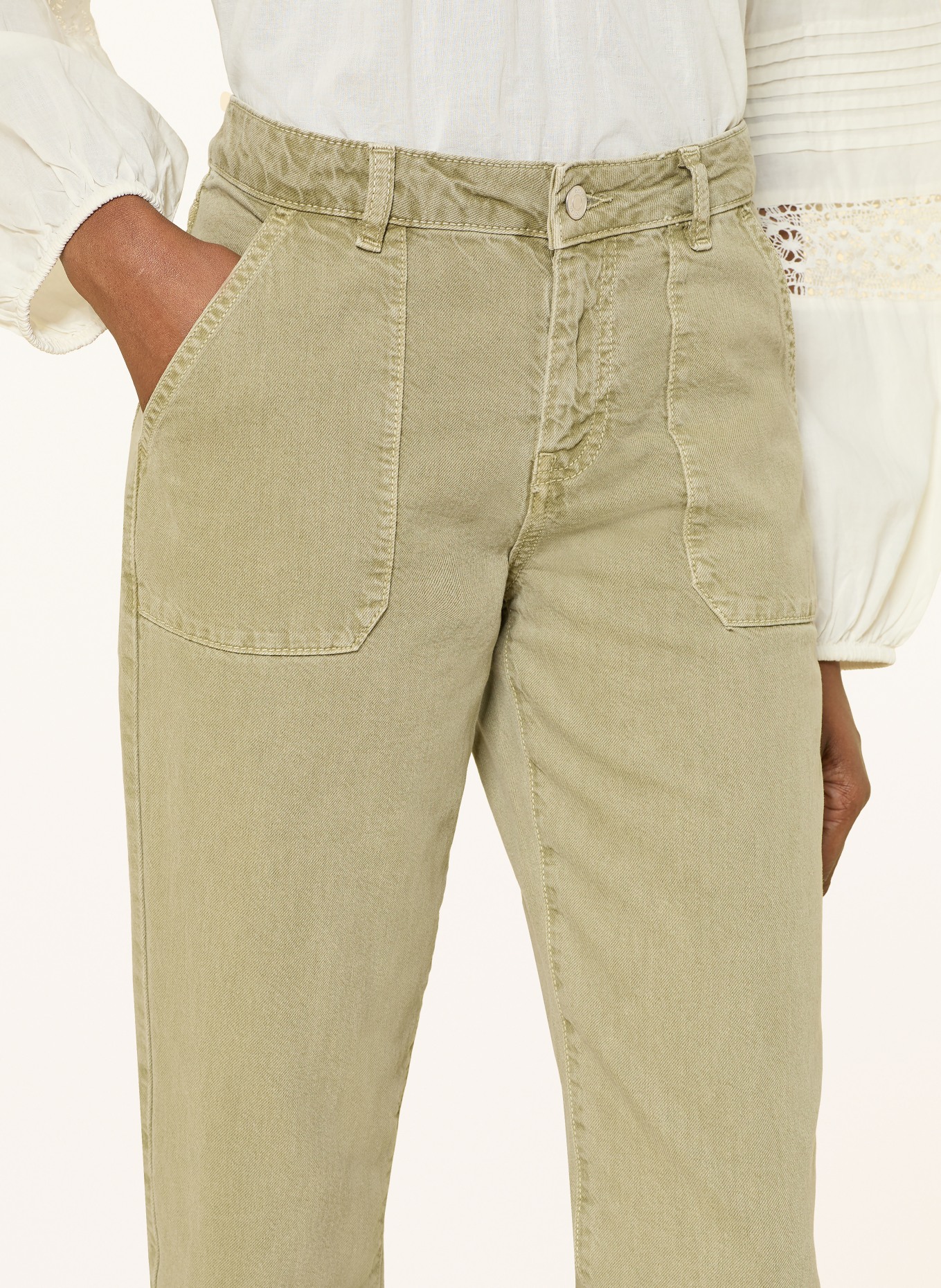 ba&sh Cropped Jeans FALLY: green khaki
