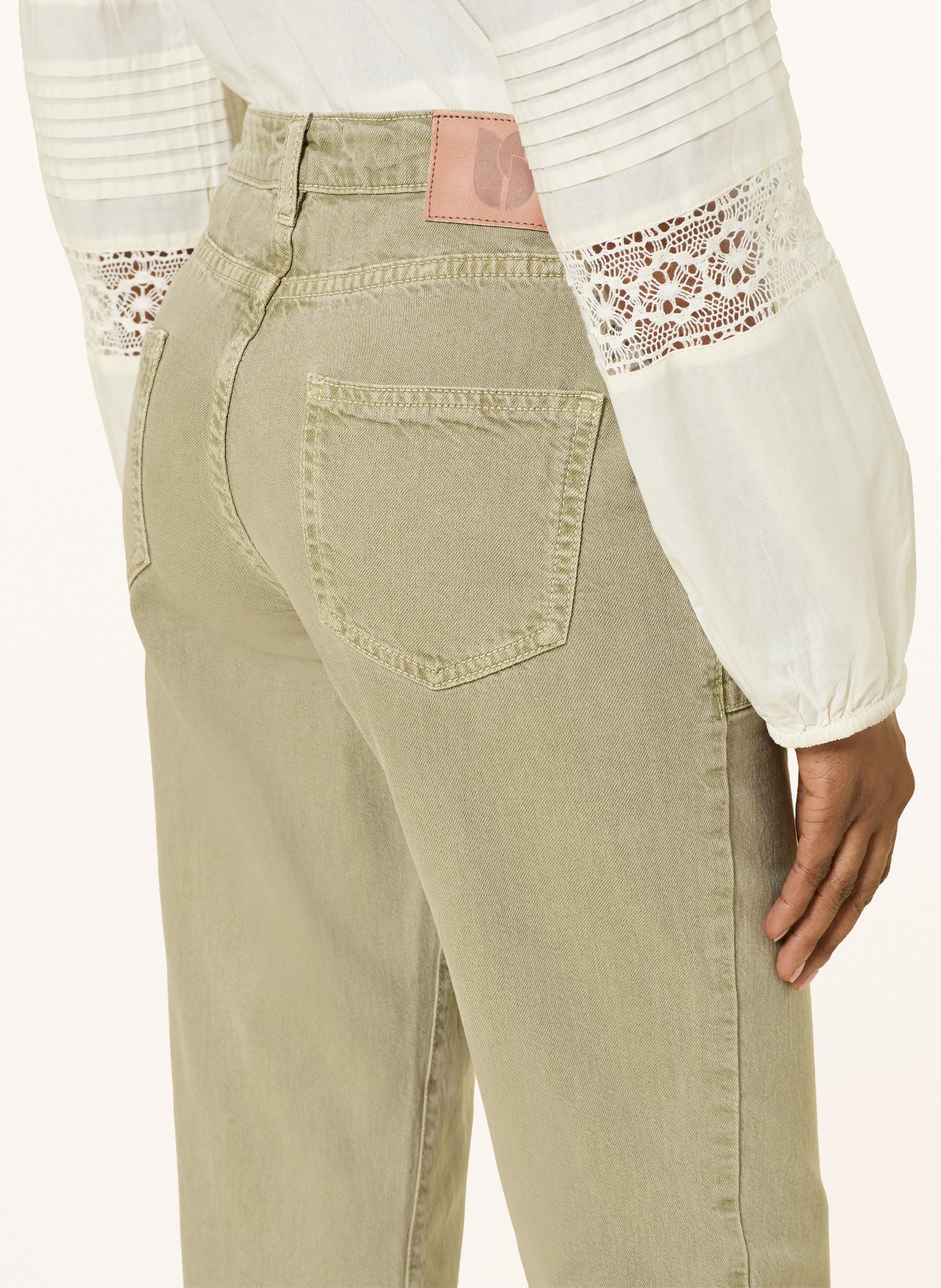 ba&sh Cropped Jeans FALLY: green khaki