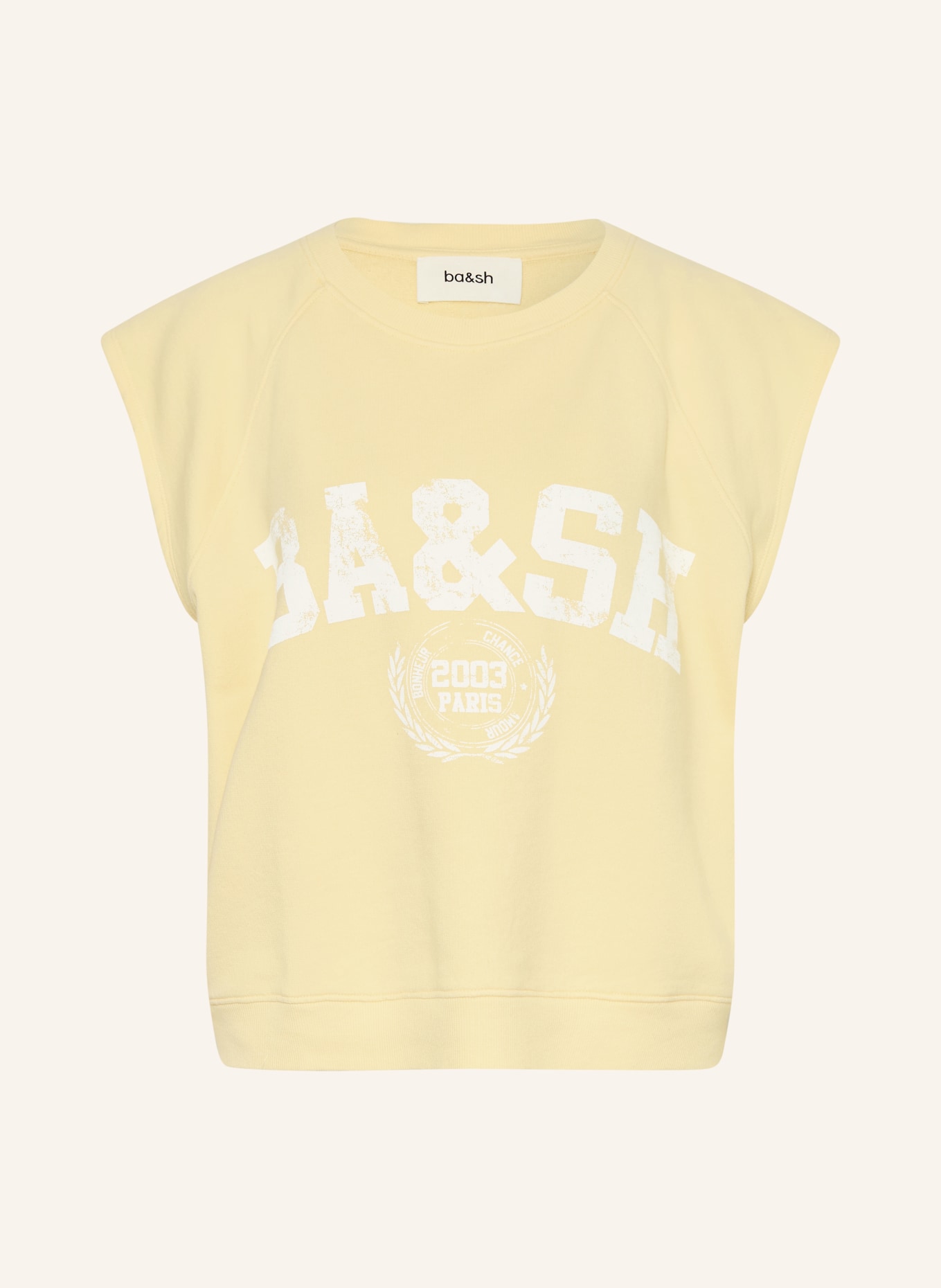 ba&sh Sweatshirt BEATA: HELLGELB / WEISS