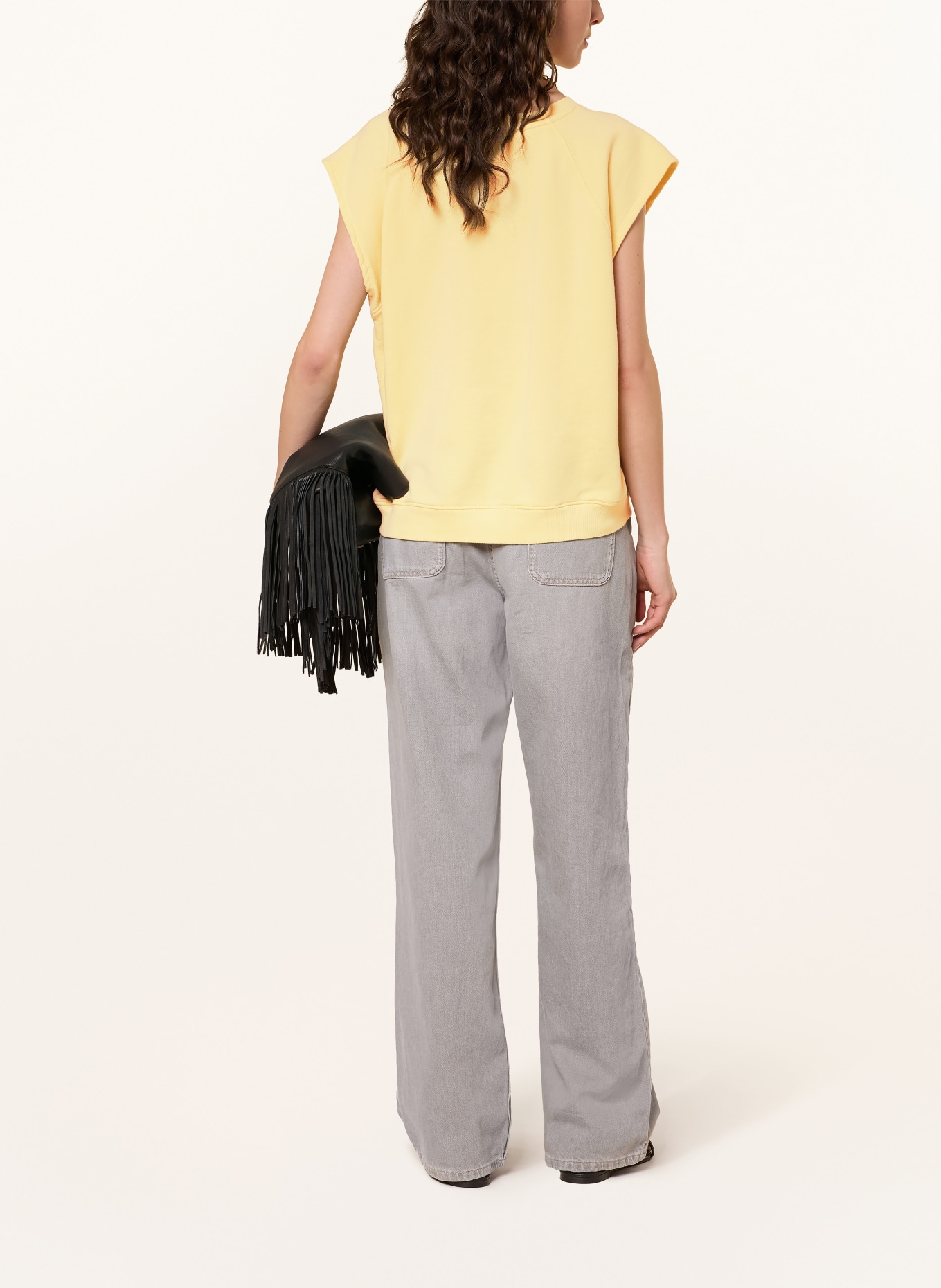 ba&sh Sweatshirt BEATA: HELLGELB / WEISS