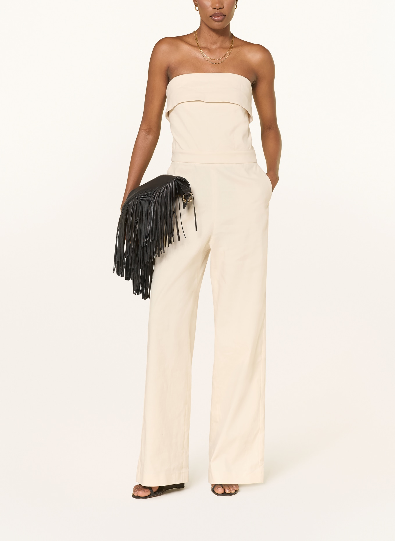 ba&sh Off-Shoulder-Jumpsuit CENELIA mit Leinen: CREME
