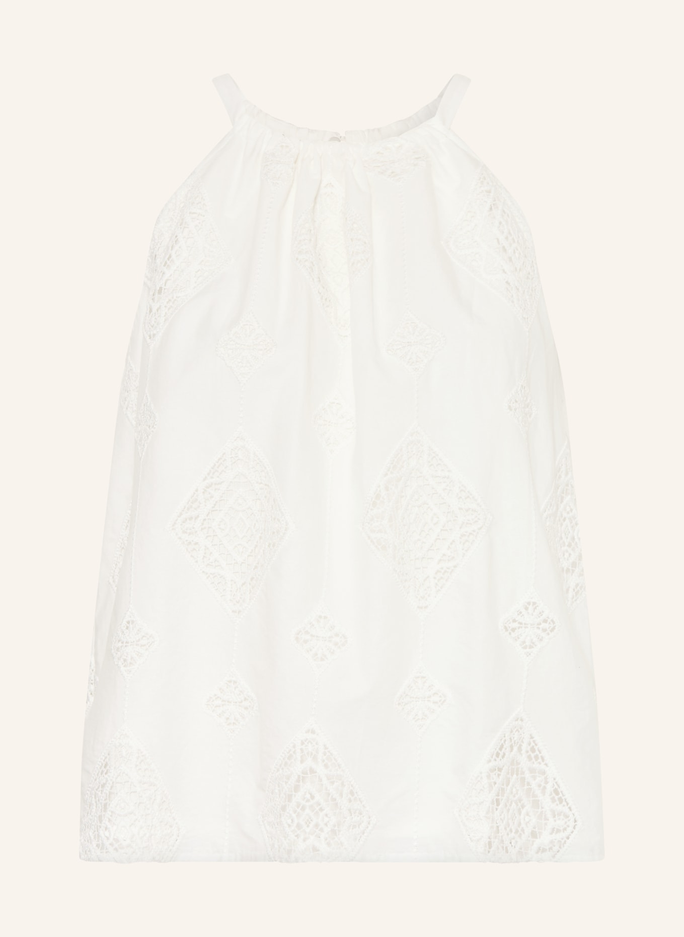 ba&sh Top MAXI mit Spitze: WEISS