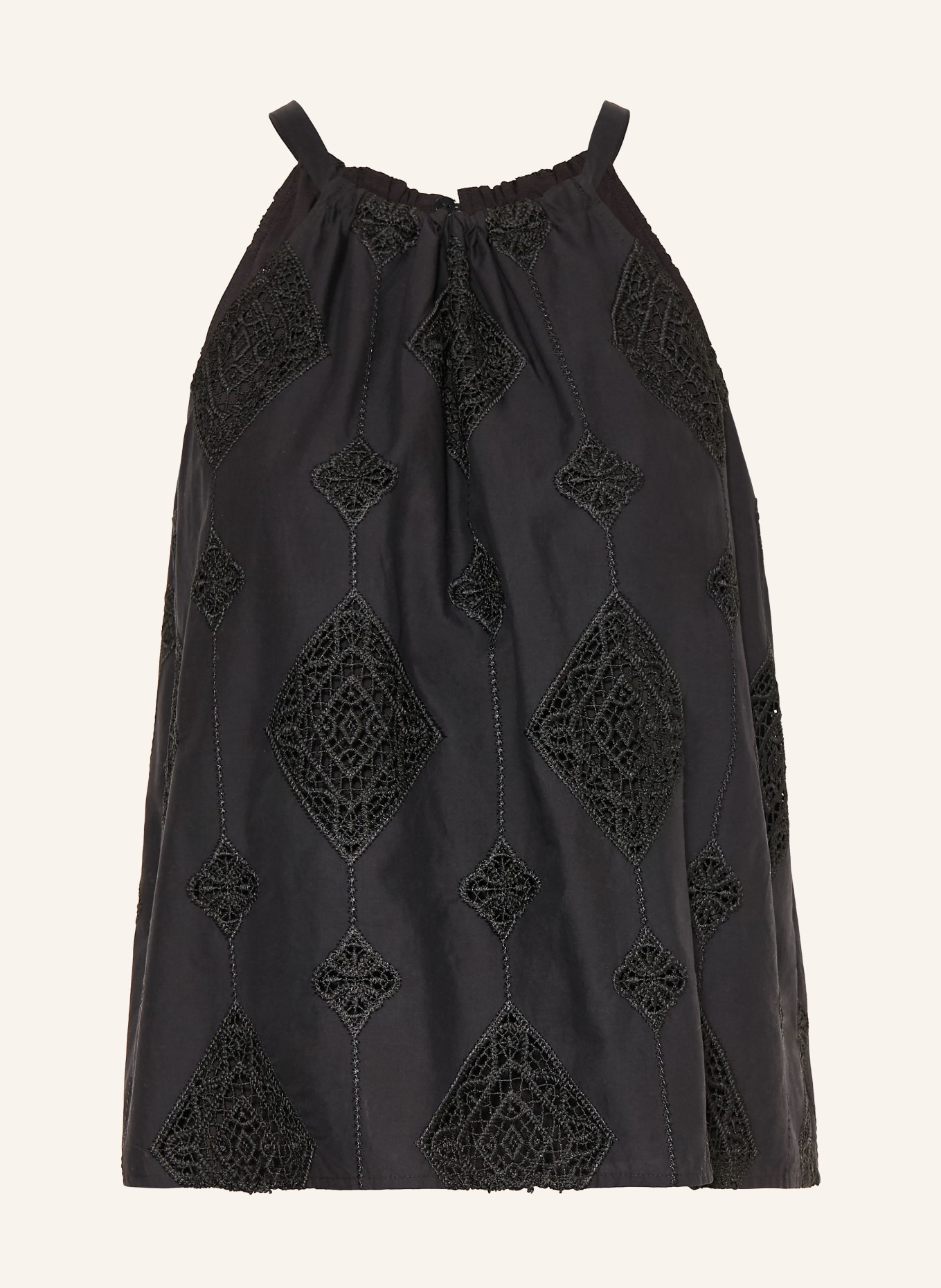 ba&sh Top MAXI mit Spitze: SCHWARZ
