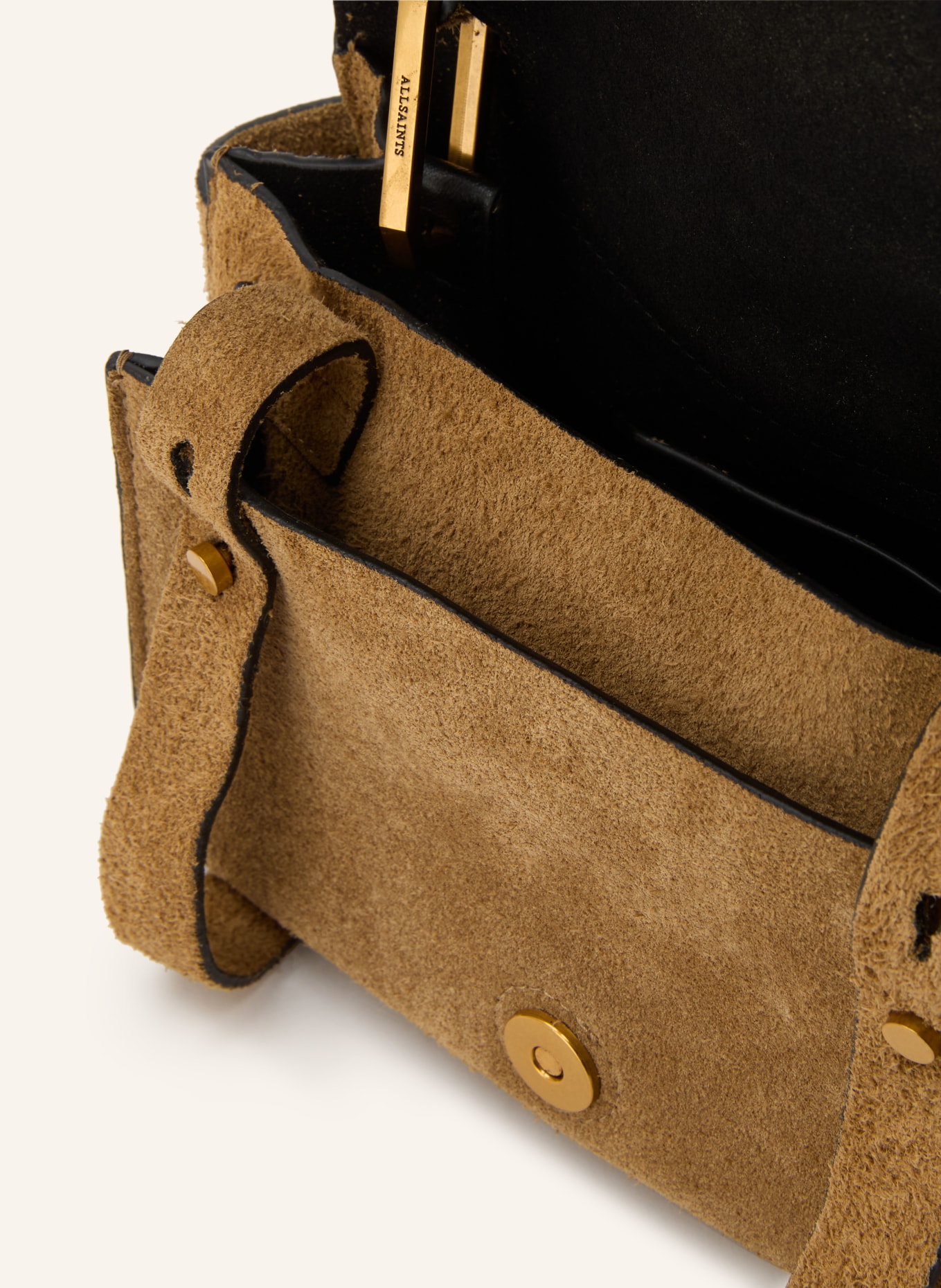 ALLSAINTS URSA MINI Shoulder Bag: CAMEL / BLACK