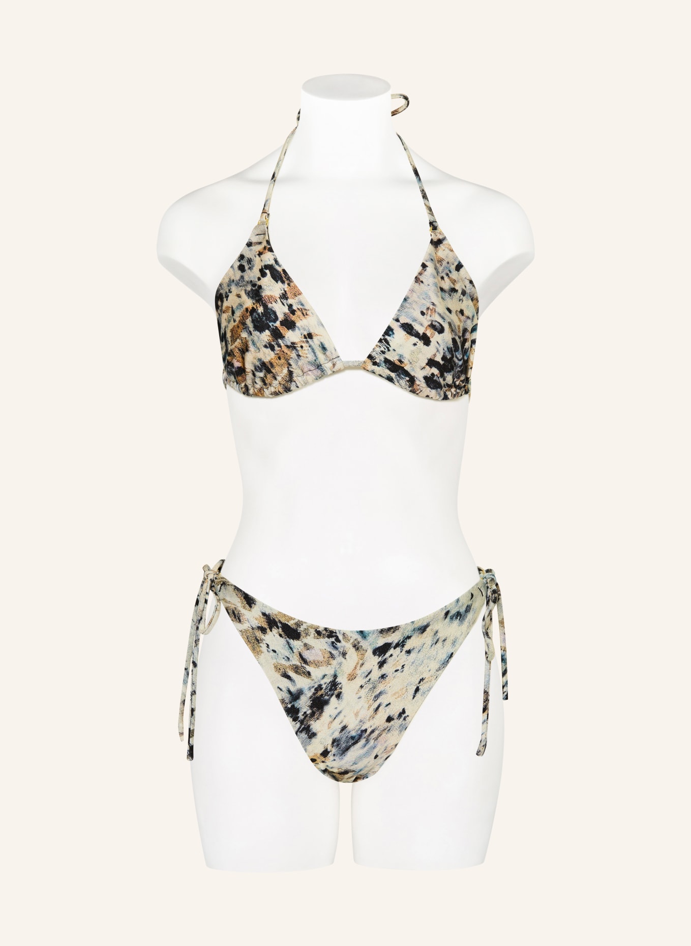 ALLSAINTS Triangel-Bikini-Top SAPH: BRAUN / GRAU / SCHWARZ