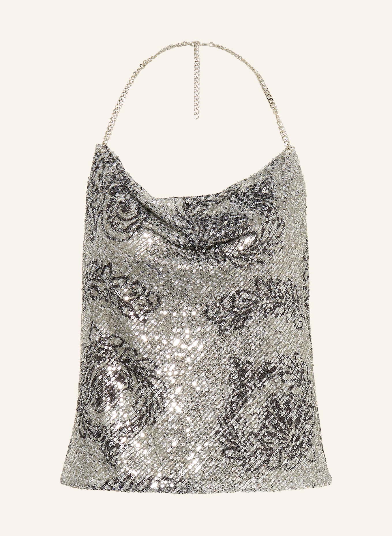 ba&sh Top SIMONA mit Pailleten: TAUPE / SCHWARZ