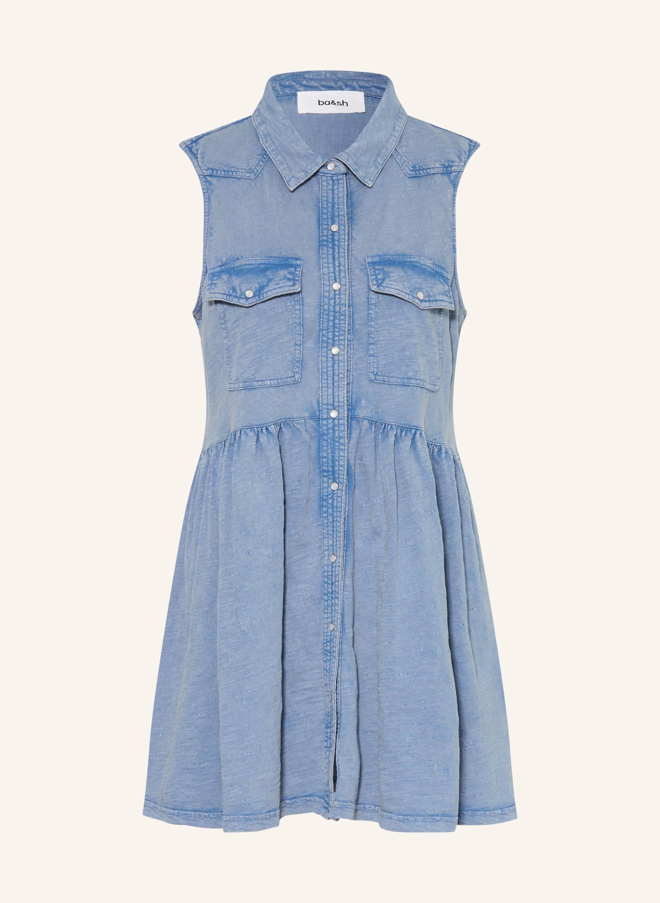 ba&sh Hemdblusenkleid ILONA in Jeansoptik: BLAU