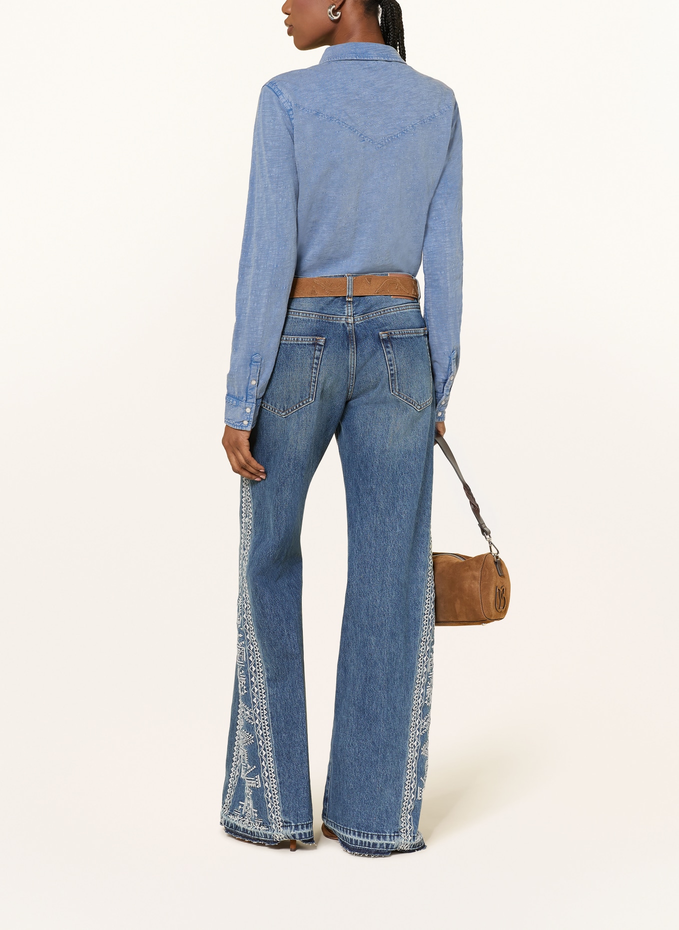 ba&sh Hemdbluse ICARE aus Jersey in Jeansoptik: BLAU