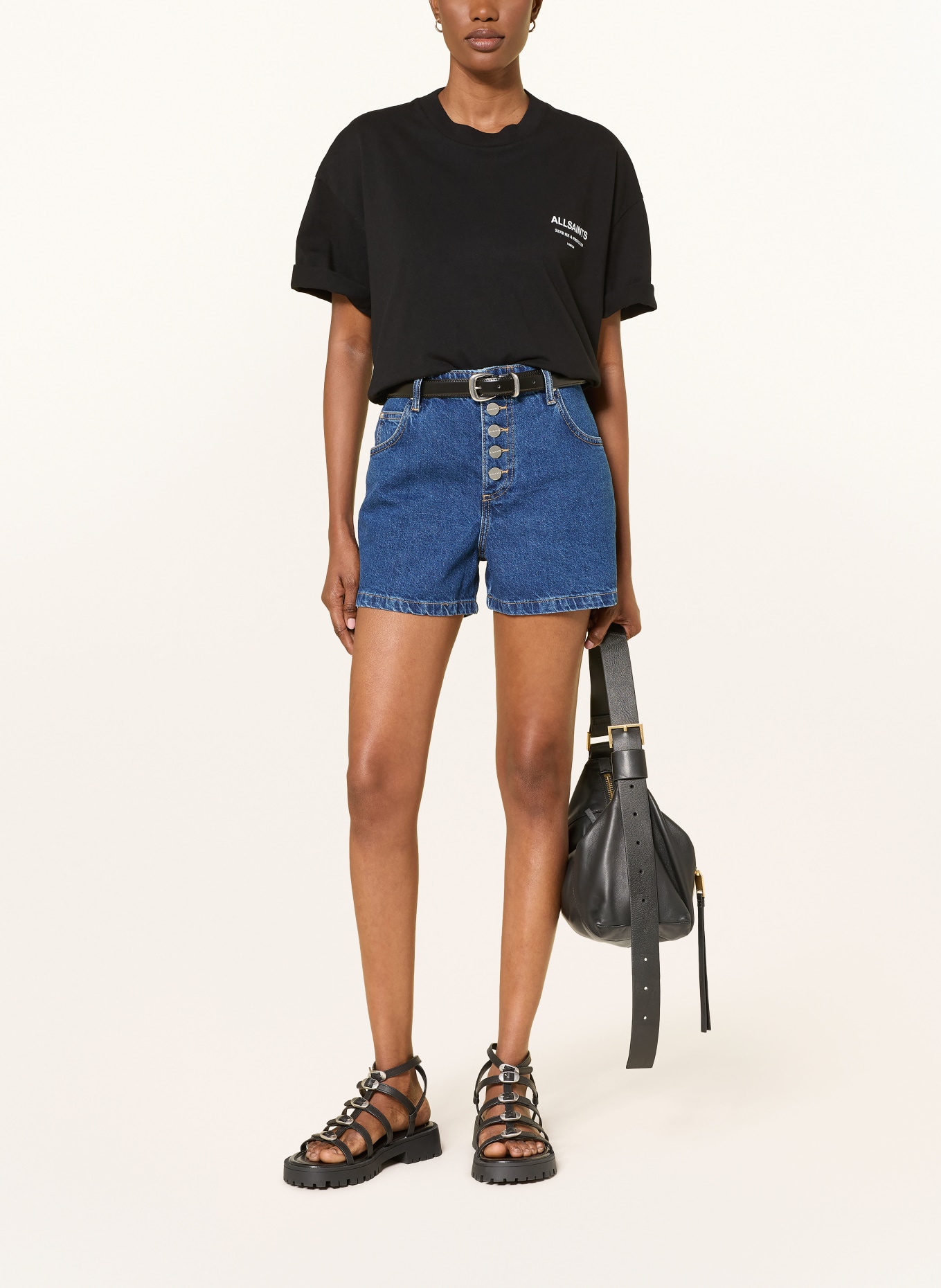 ALLSAINTS T-shirt DREAMER ETTA: ZWART / WIT