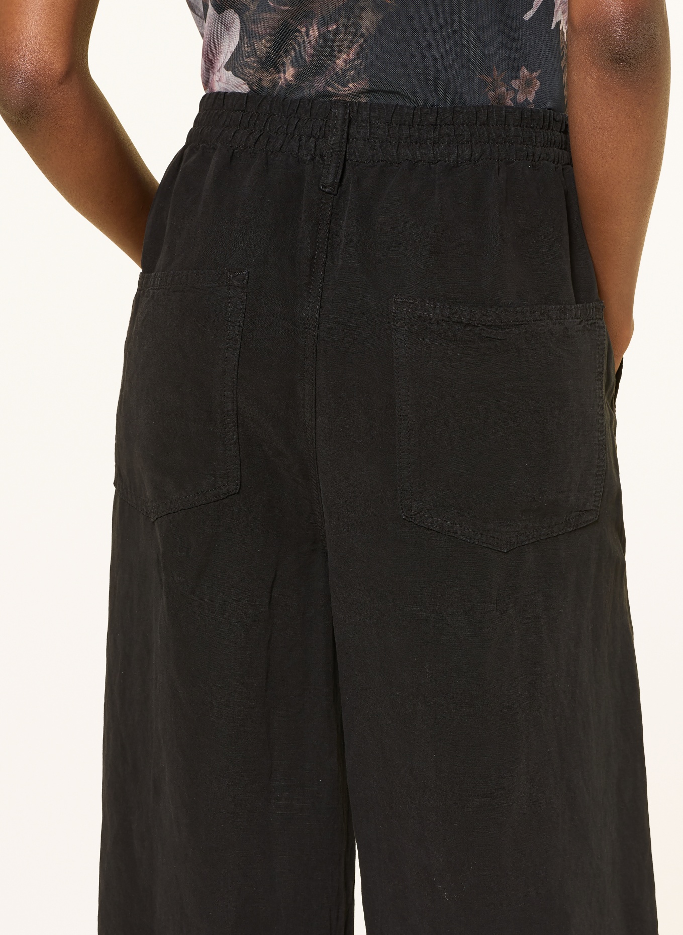 ALLSAINTS Broek JETT met linnen: ZWART