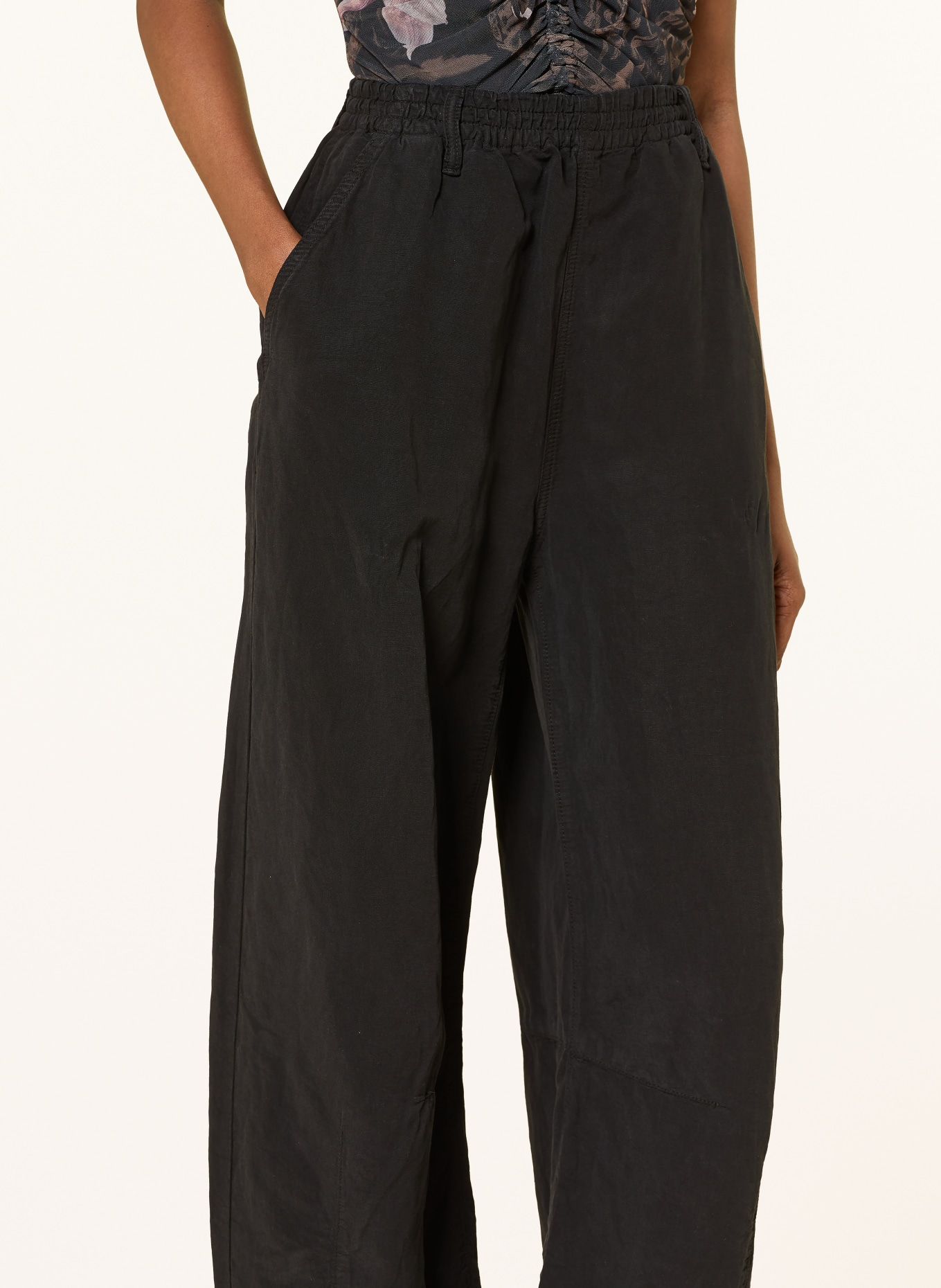 ALLSAINTS Broek JETT met linnen: ZWART