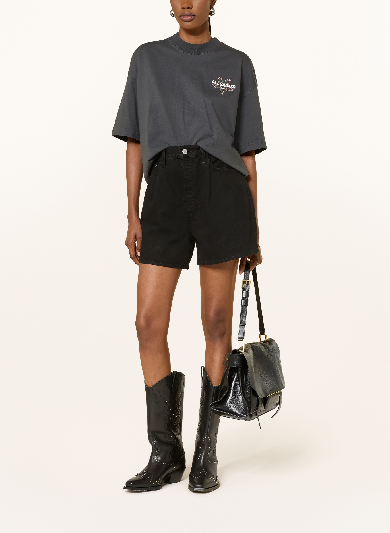 ALLSAINTS T-shirt PENTACLE ETTA: DONKERGRIJS