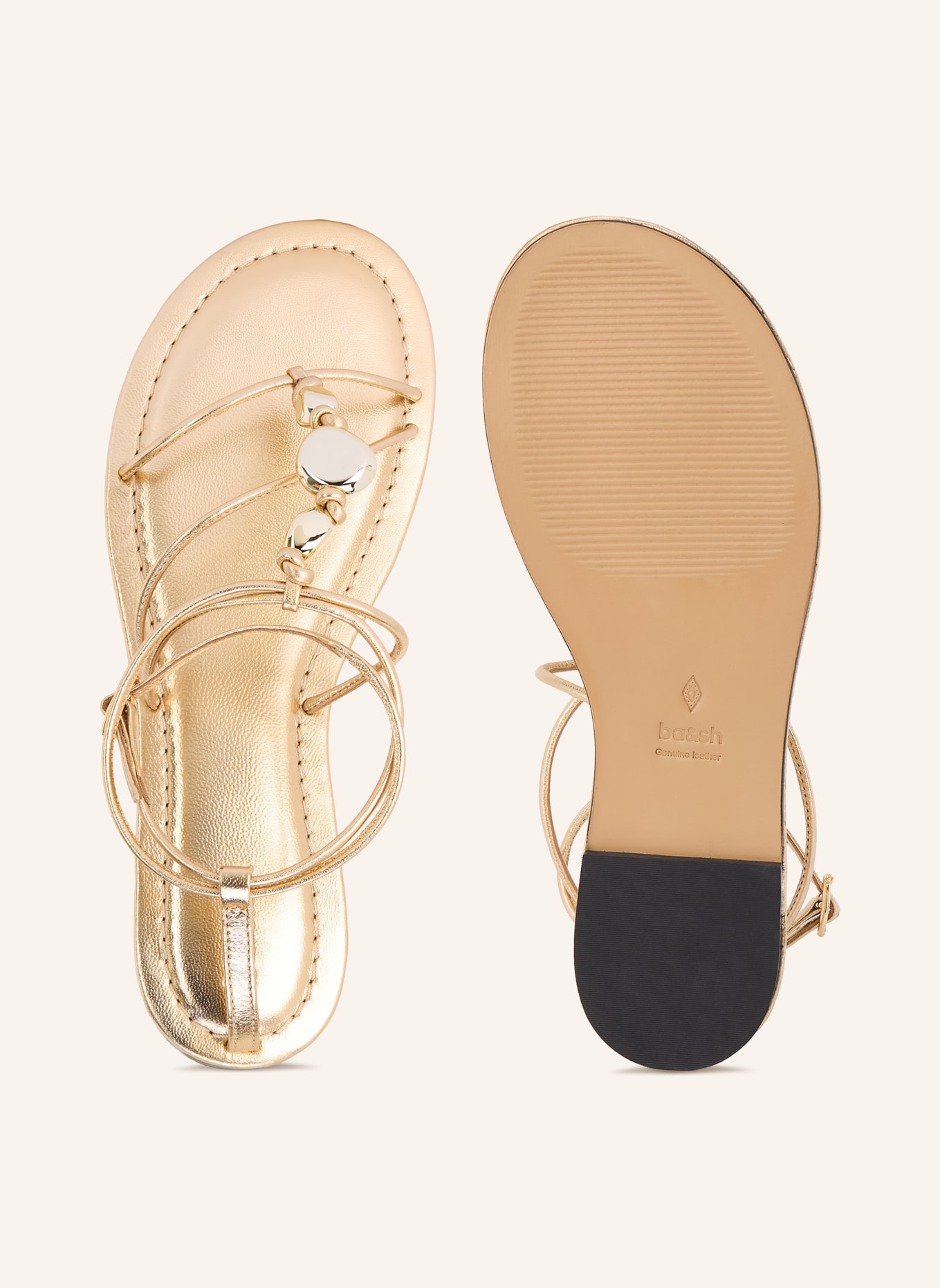 ba&sh Sandalen CAYA mit Schmuckperlen: GOLD