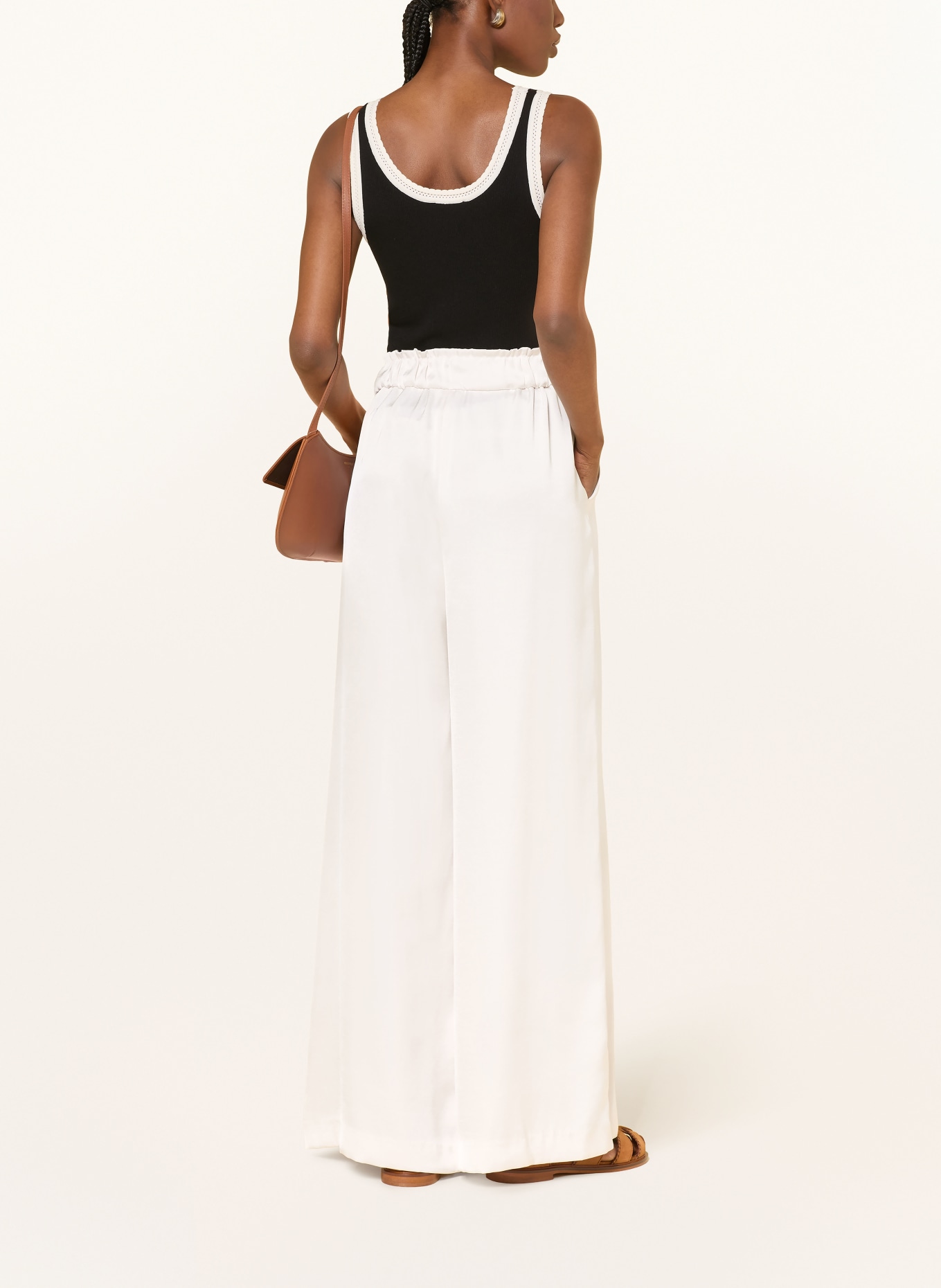 CLAUDIE PIERLOT Spodnie z satyny: KREMOWY