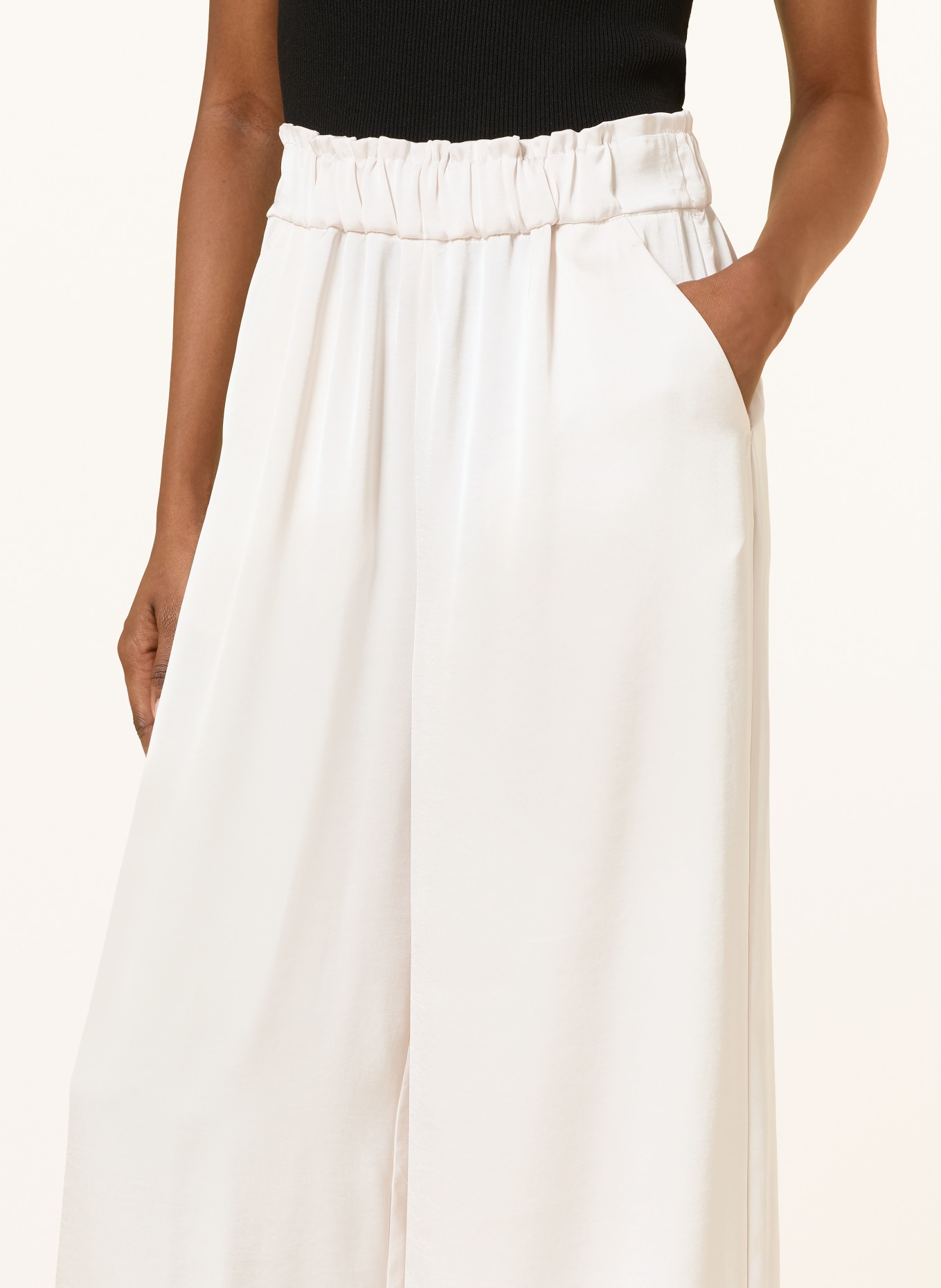 CLAUDIE PIERLOT Spodnie z satyny: KREMOWY