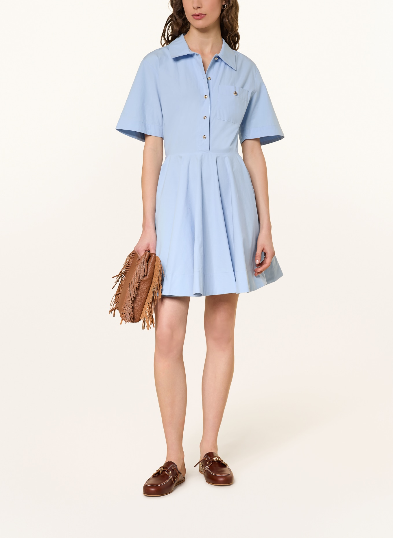 maje Hemdblusenkleid: HELLBLAU